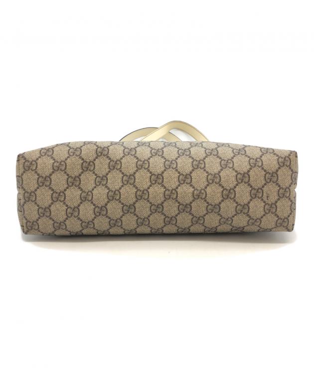 中古・古着通販】GUCCI (グッチ) GGスプリーム ハンドバッグ ブラウン