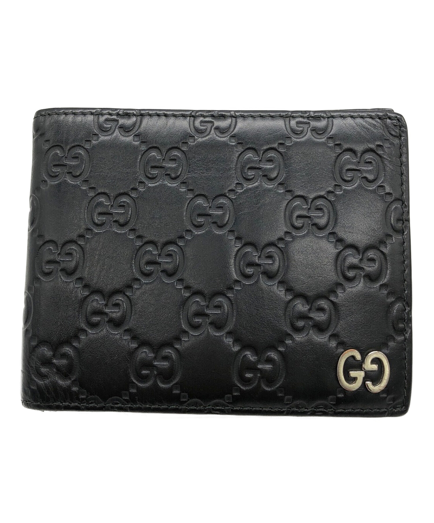 中古・古着通販】GUCCI (グッチ) 2つ折り財布 ブラック