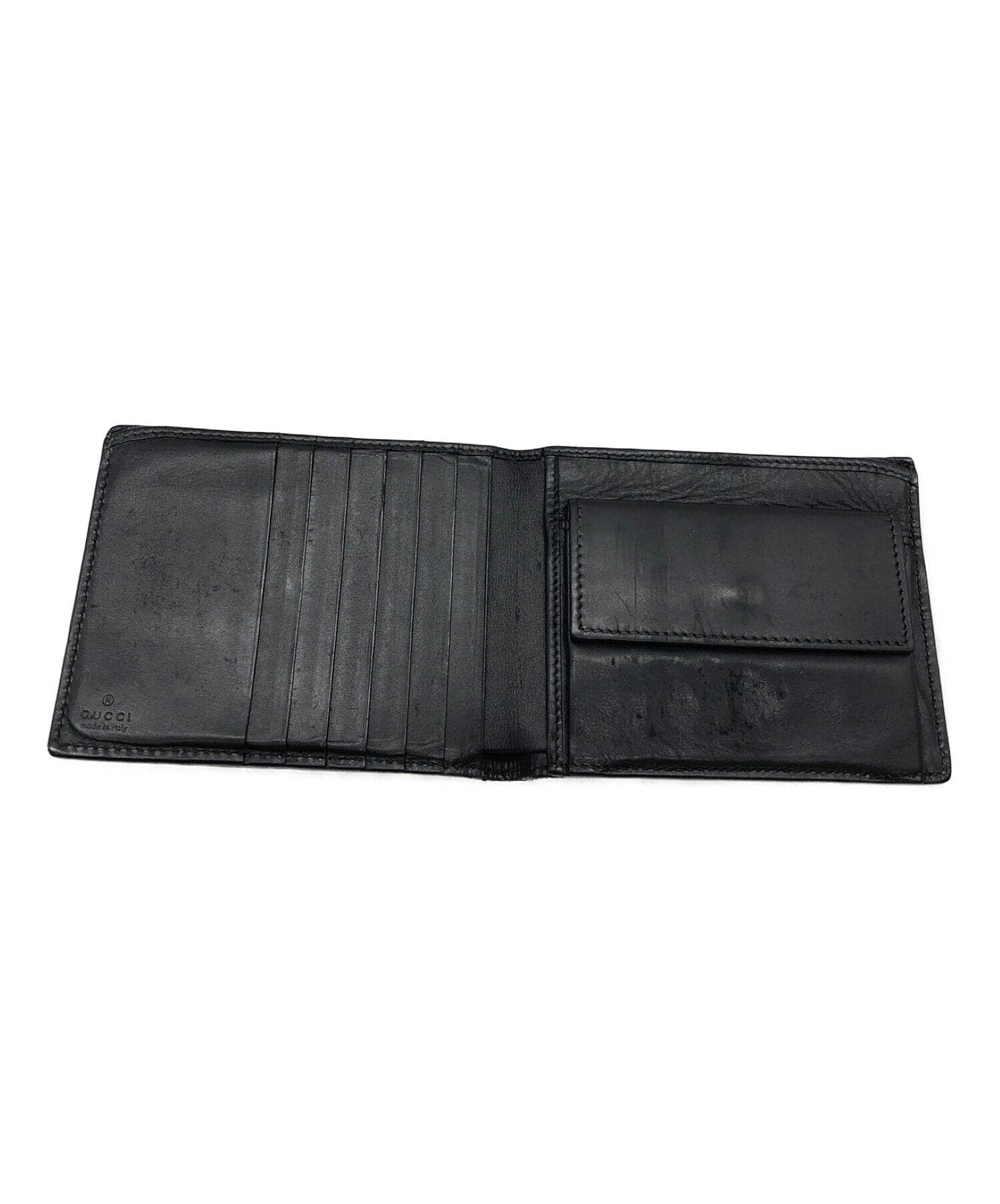！新品！　GUCCI グッチ　折り財布　ブラック 中古・古着通販】GUCCI (グッチ) 2つ折り財布 ブラック