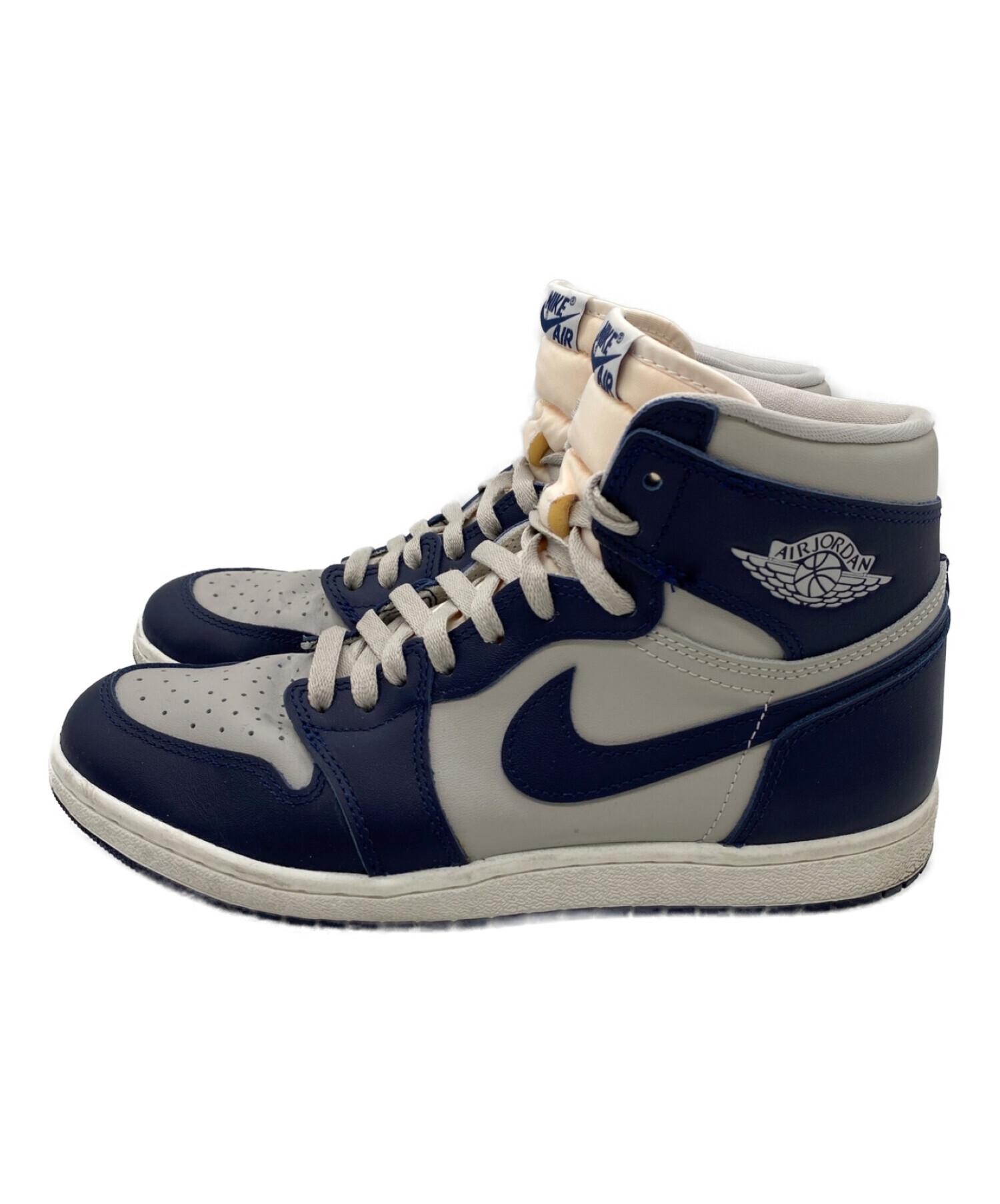 中古・古着通販】NIKE (ナイキ) ハイカットスニーカー グレー×ネイビー 