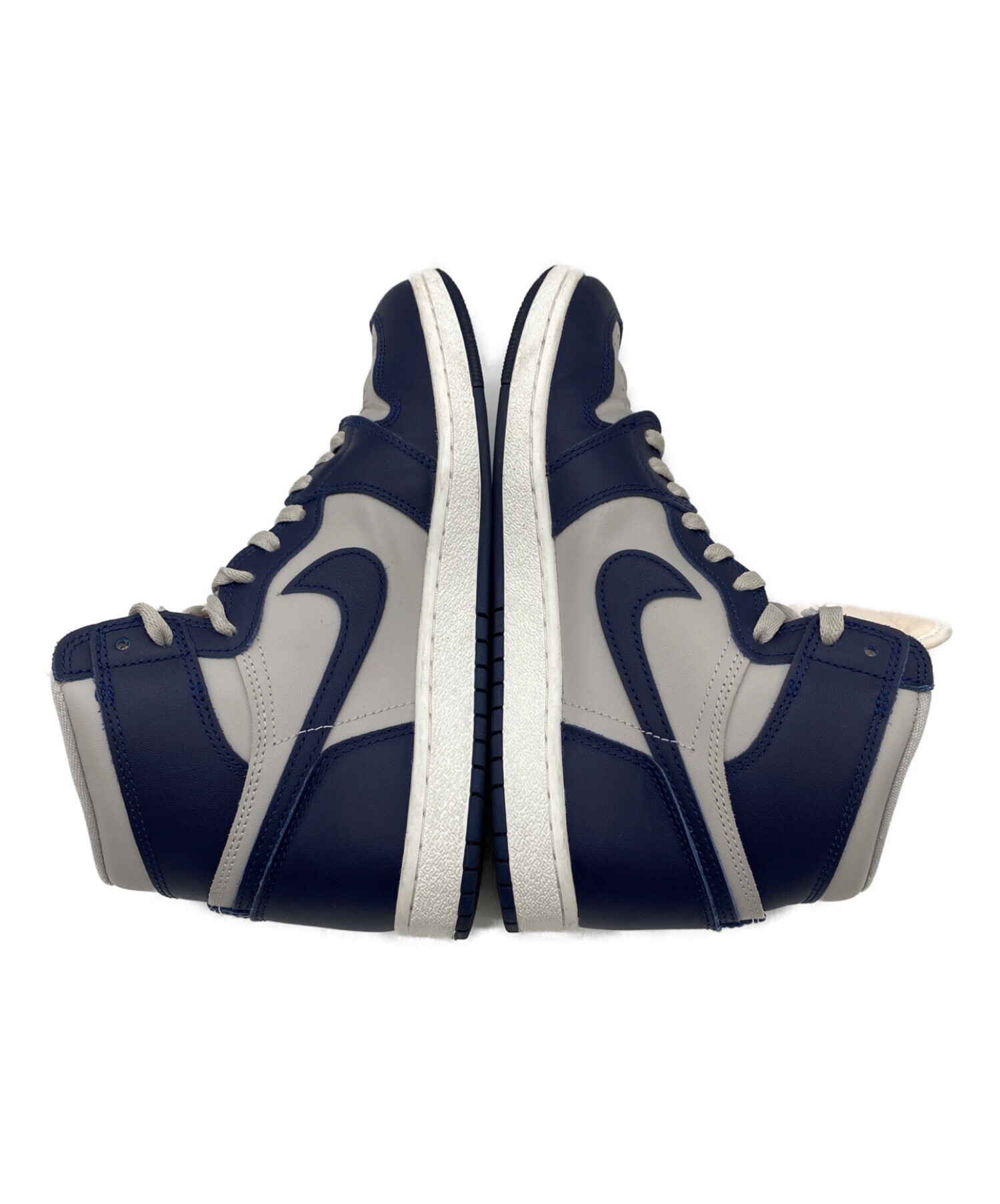 中古・古着通販】NIKE (ナイキ) ハイカットスニーカー グレー×ネイビー 