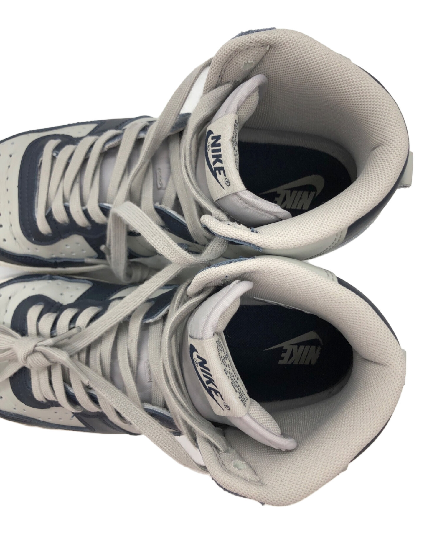 中古・古着通販】NIKE (ナイキ) ハイカットスニーカー グレー×ネイビー