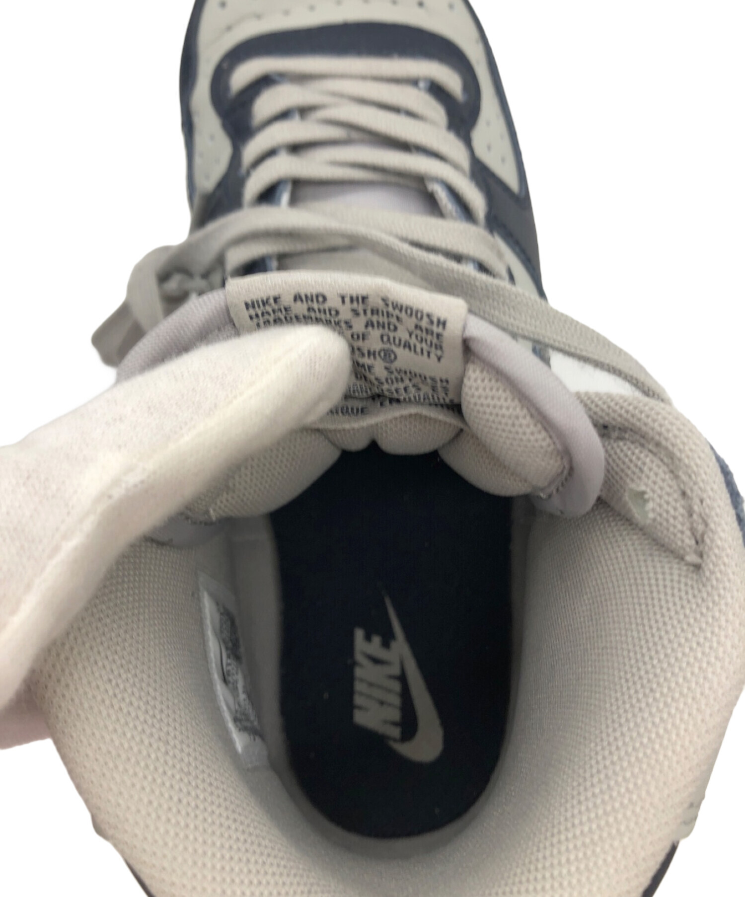 中古・古着通販】NIKE (ナイキ) ハイカットスニーカー グレー×ネイビー