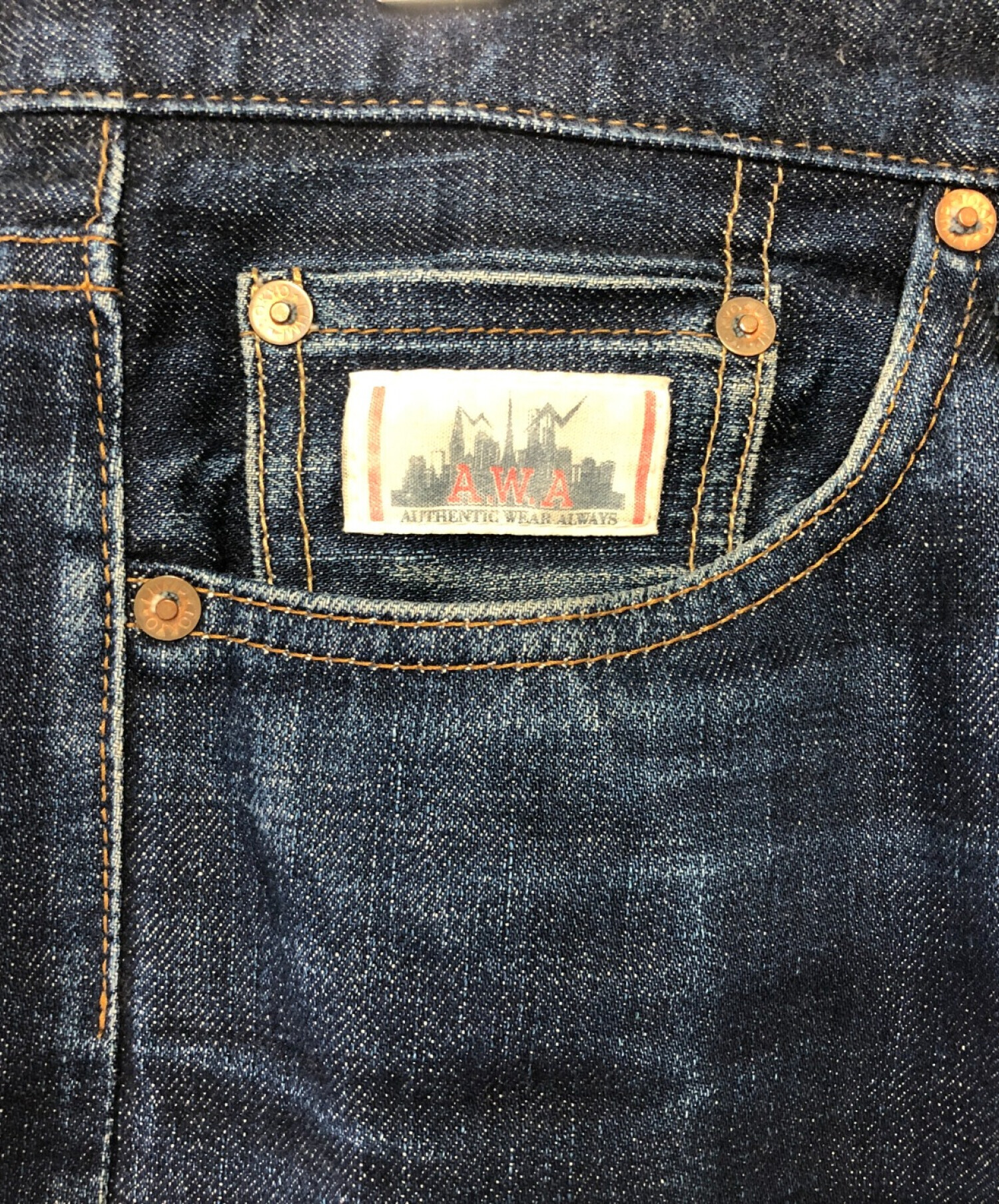 中古・古着通販】A.W.A (エーダブルーエー) デニムパンツ インディゴ