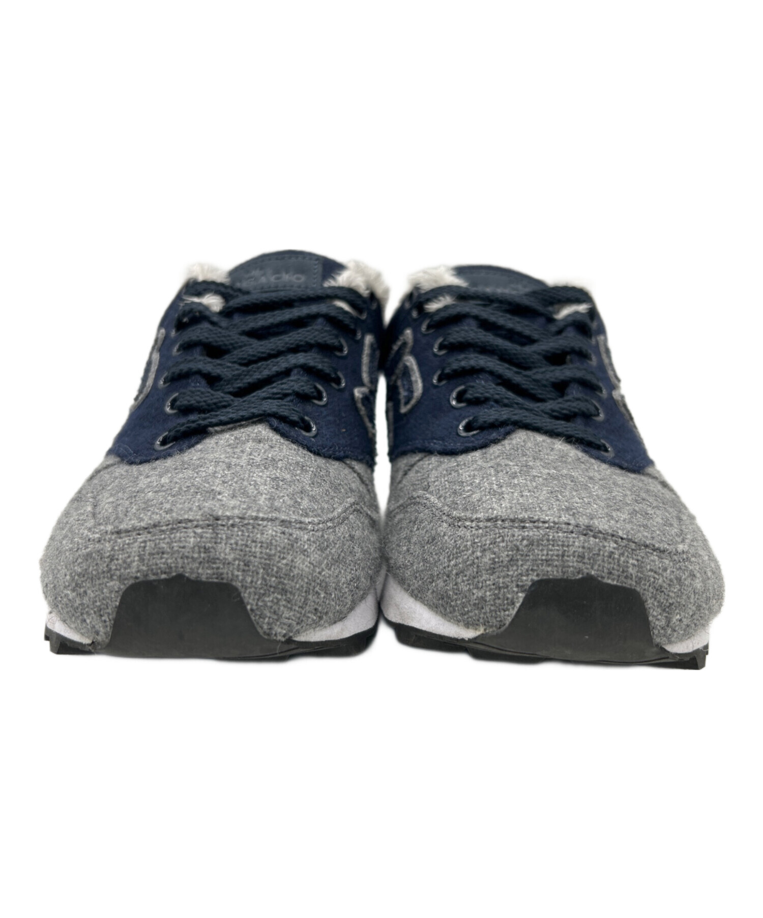 via SANGACIO にゅ～ず『Tweed』紺×灰 24.5cm サンガッチョ にゅ〜ず 