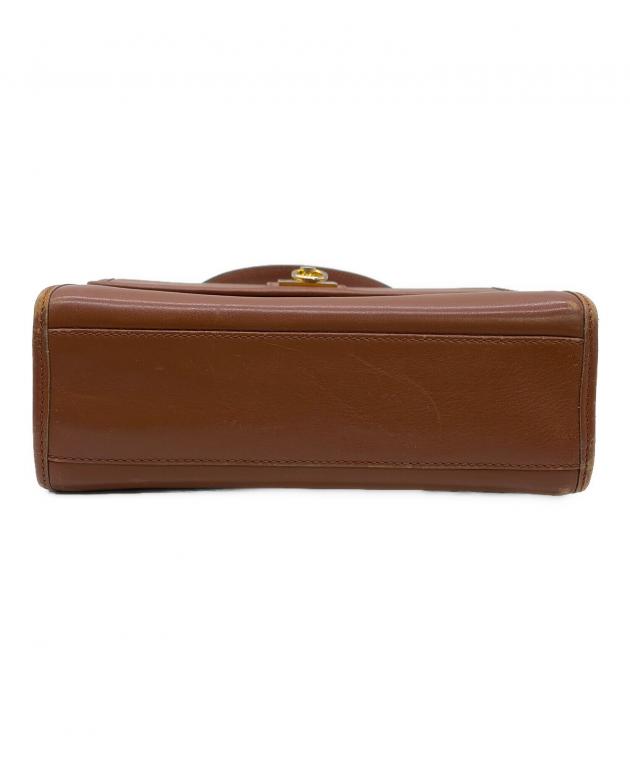 CELINEブラウンレザー ハンドバッグ 中古・古着通販】CELINE (セリーヌ) レザーハンドバッグ ブラウン