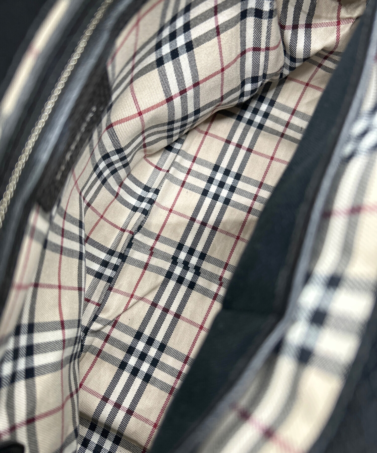 中古・古着通販】BURBERRY (バーバリー) レザーハンドバッグ ブラック