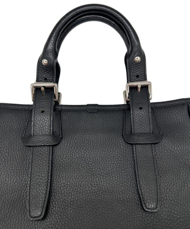 中古・古着通販】BURBERRY (バーバリー) レザーハンドバッグ ブラック