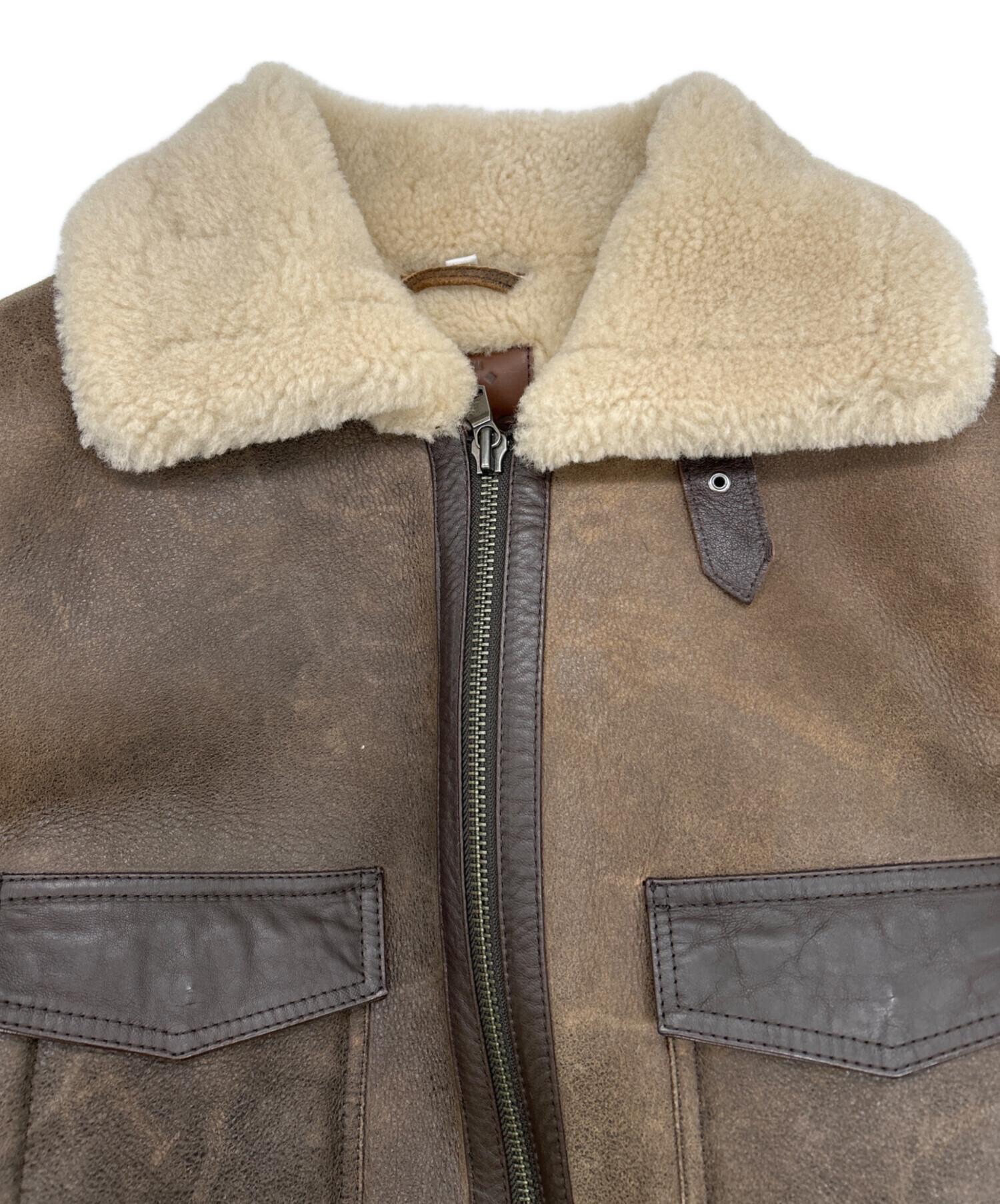 中古・古着通販】HELSTONS (ヘルストン) ムートンジャケット ブラウン