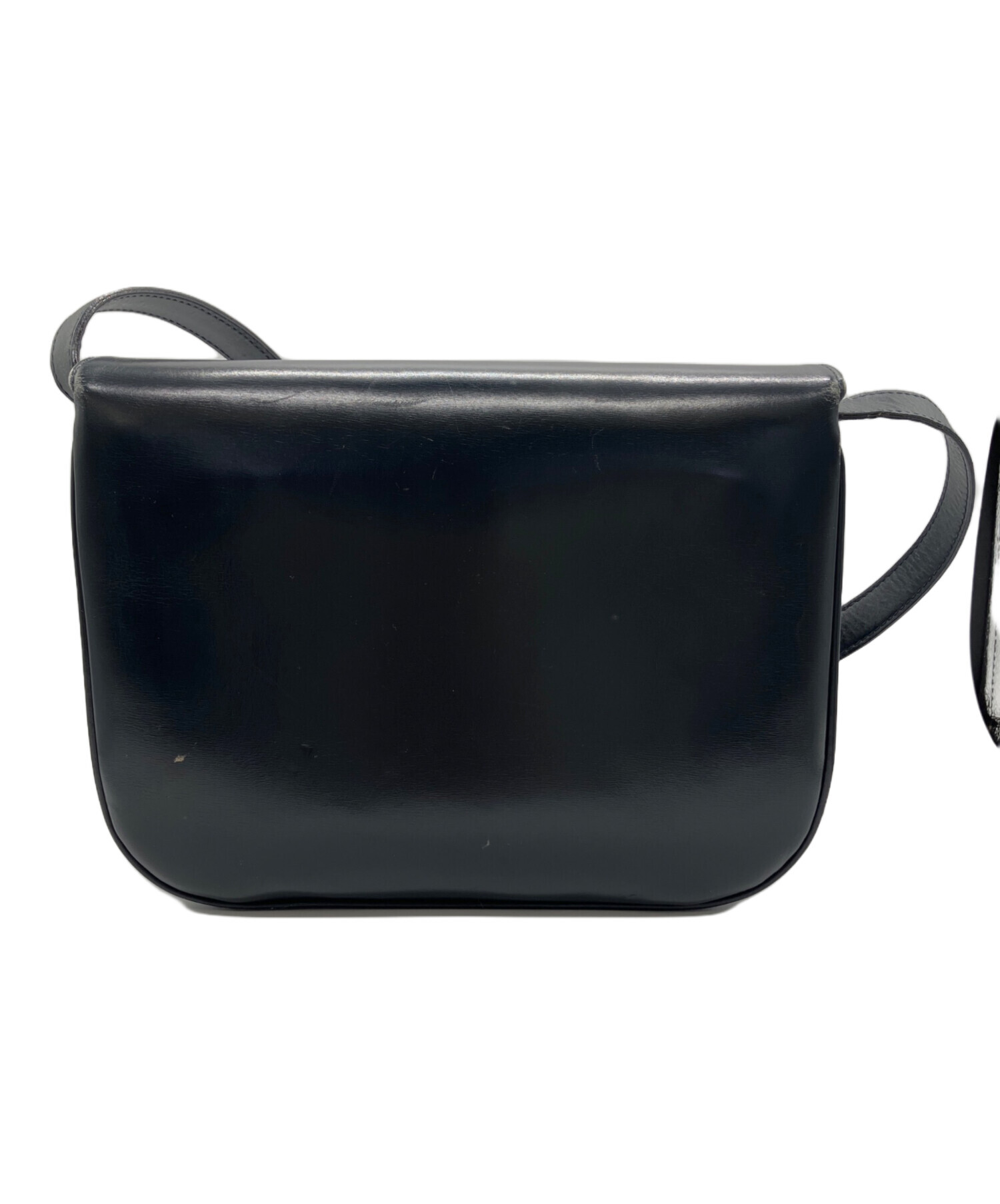 中古・古着通販】GUCCI (グッチ) レザーショルダーバッグ ネイビー