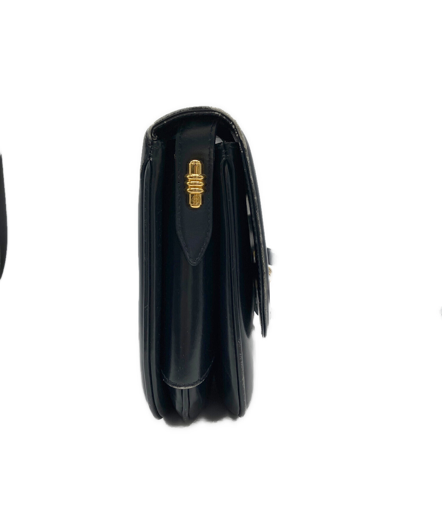 中古・古着通販】GUCCI (グッチ) レザーショルダーバッグ ネイビー