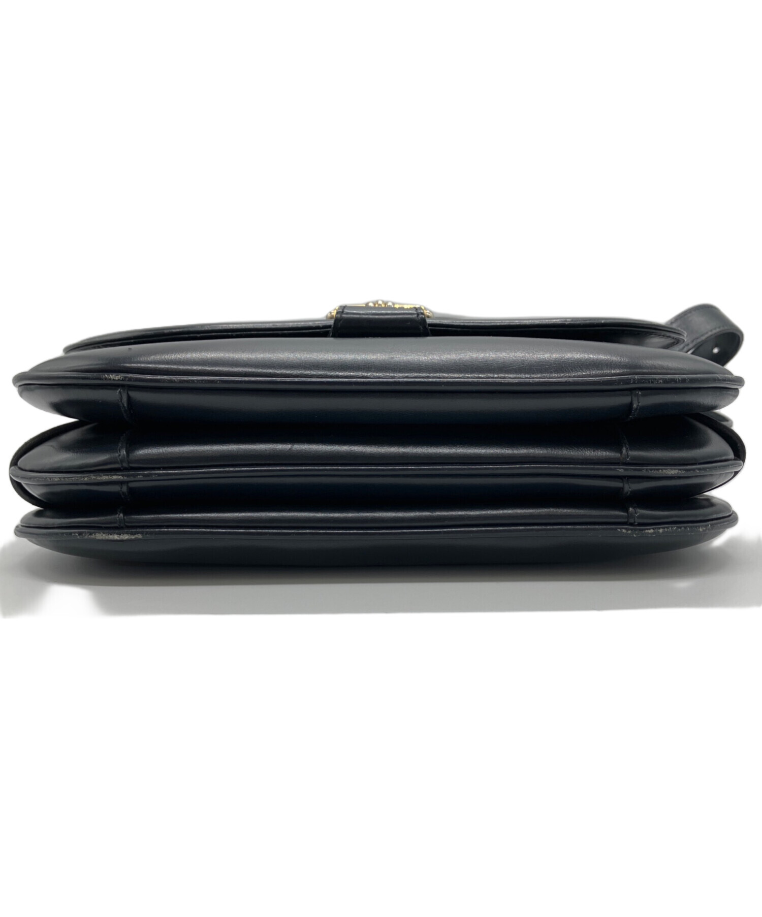 中古・古着通販】GUCCI (グッチ) レザーショルダーバッグ ネイビー