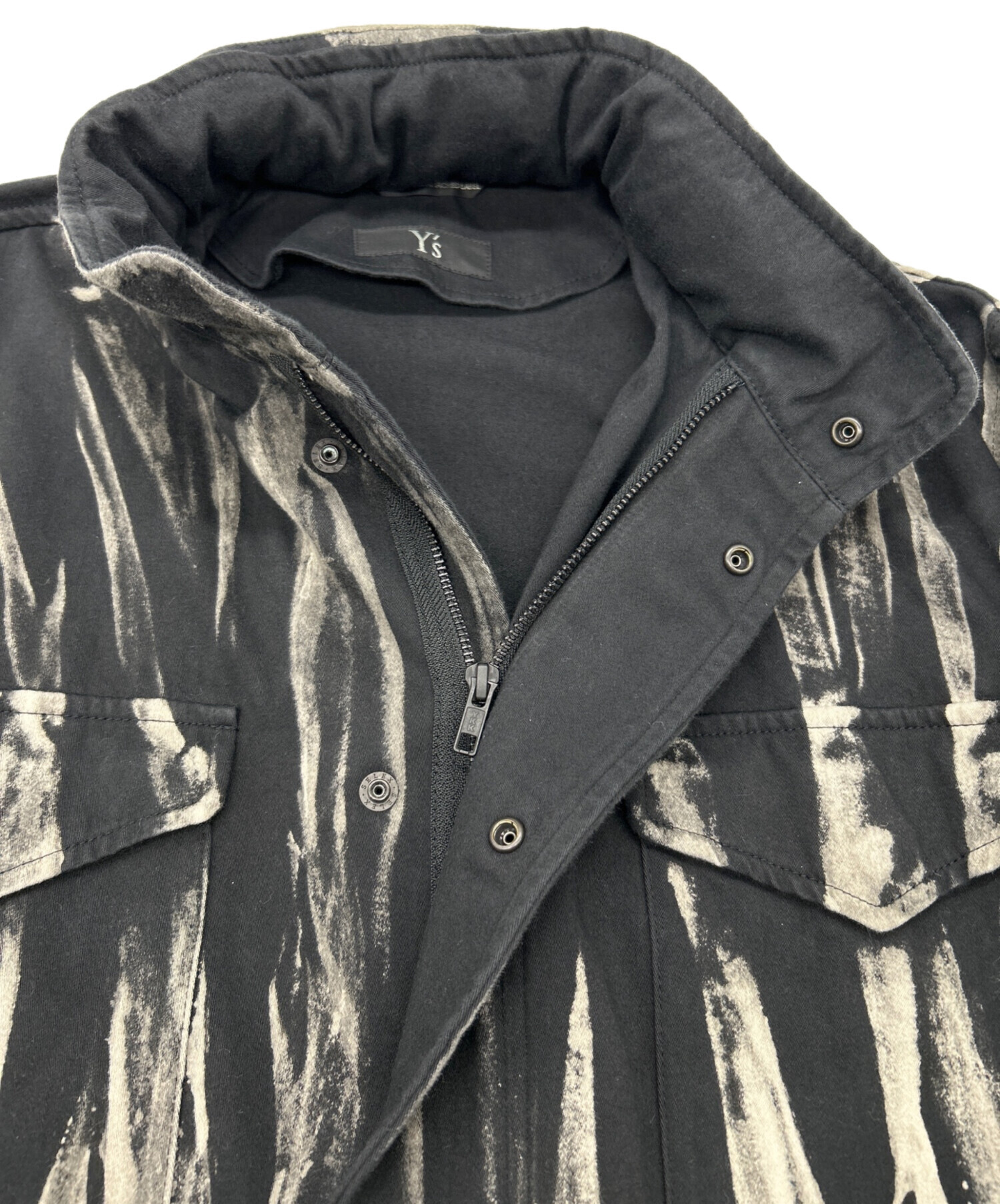 中古・古着通販】Y's (ワイズ) 総柄ジャケット ブラック×ベージュ