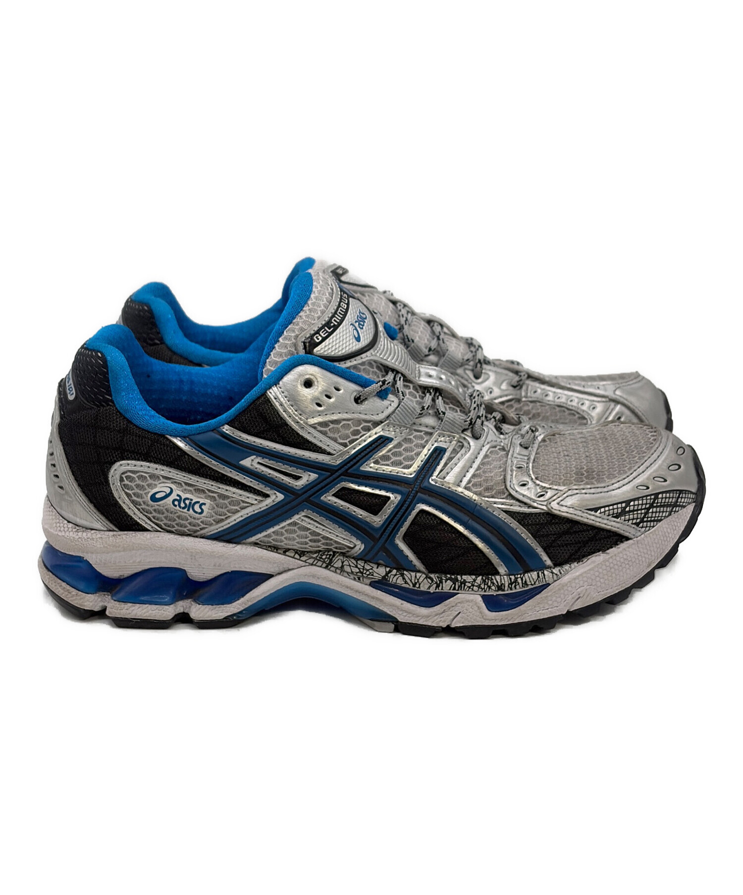 中古・古着通販】asics (アシックス) スニーカー シルバー×ブルー 