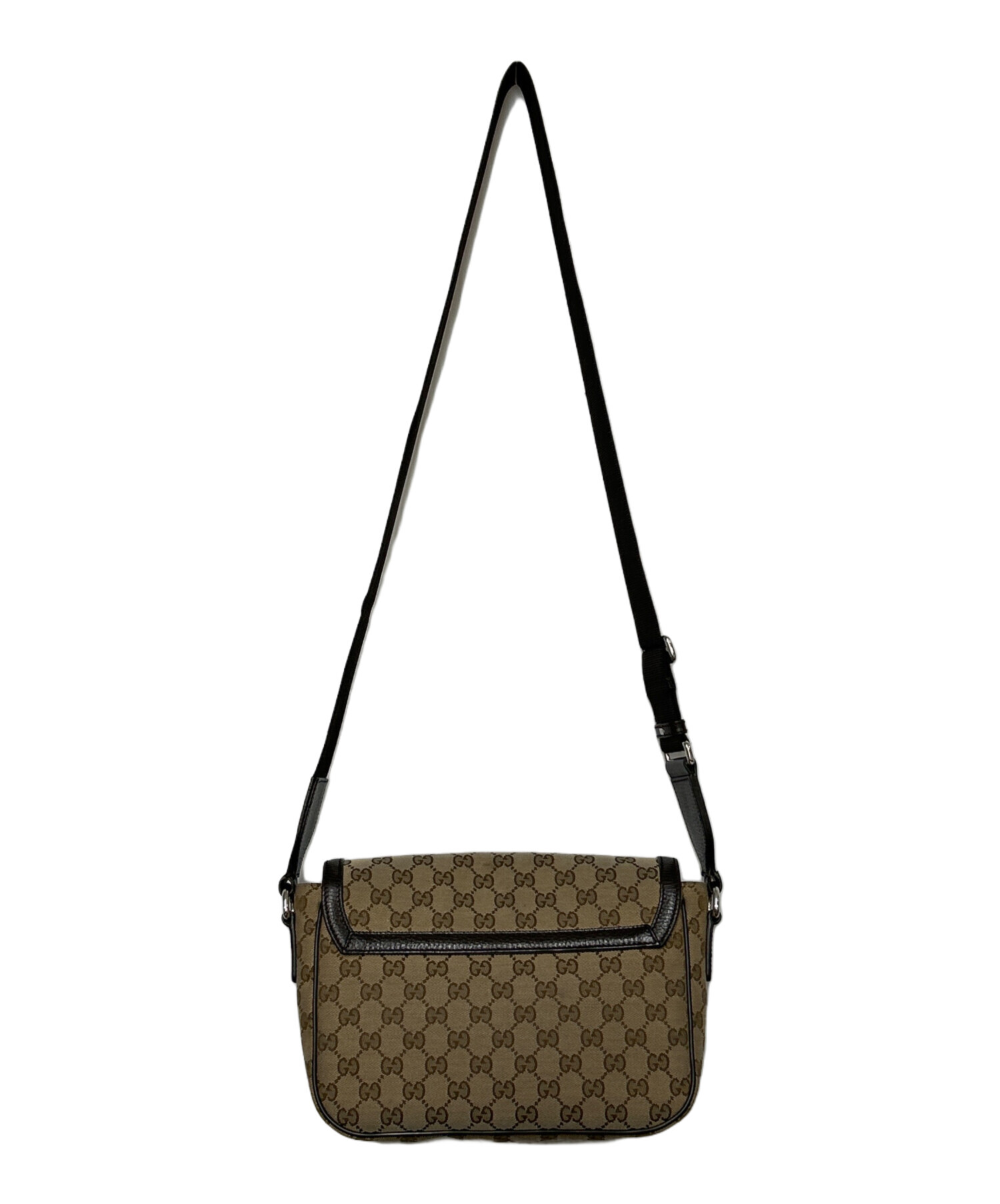 中古・古着通販】GUCCI (グッチ) フラップショルダーバッグ ベージュ 
