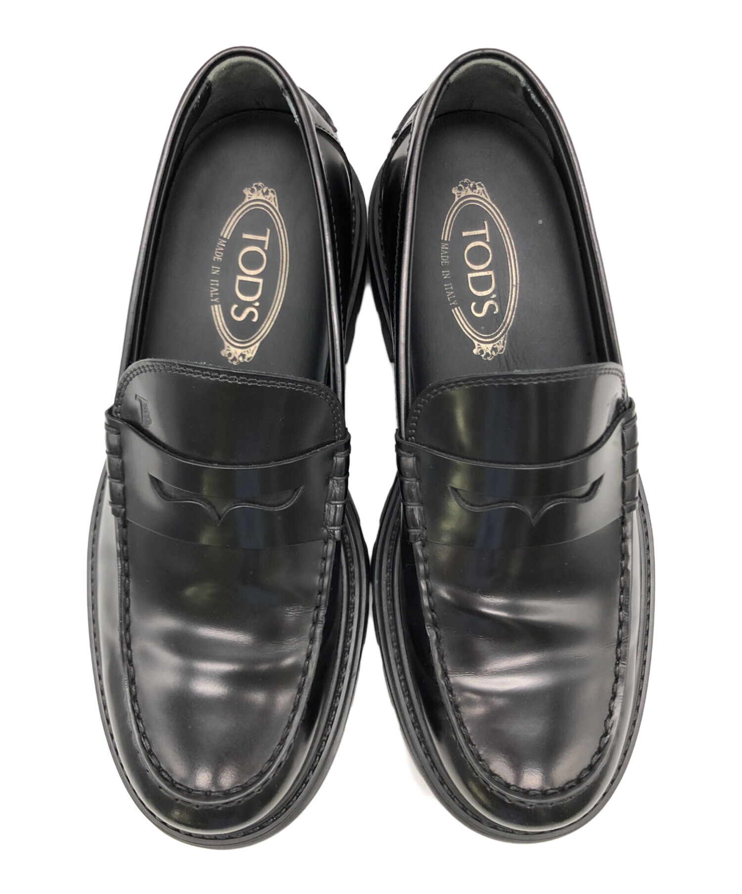 中古・古着通販】TOD'S (トッズ) コインローファー ブラック サイズ