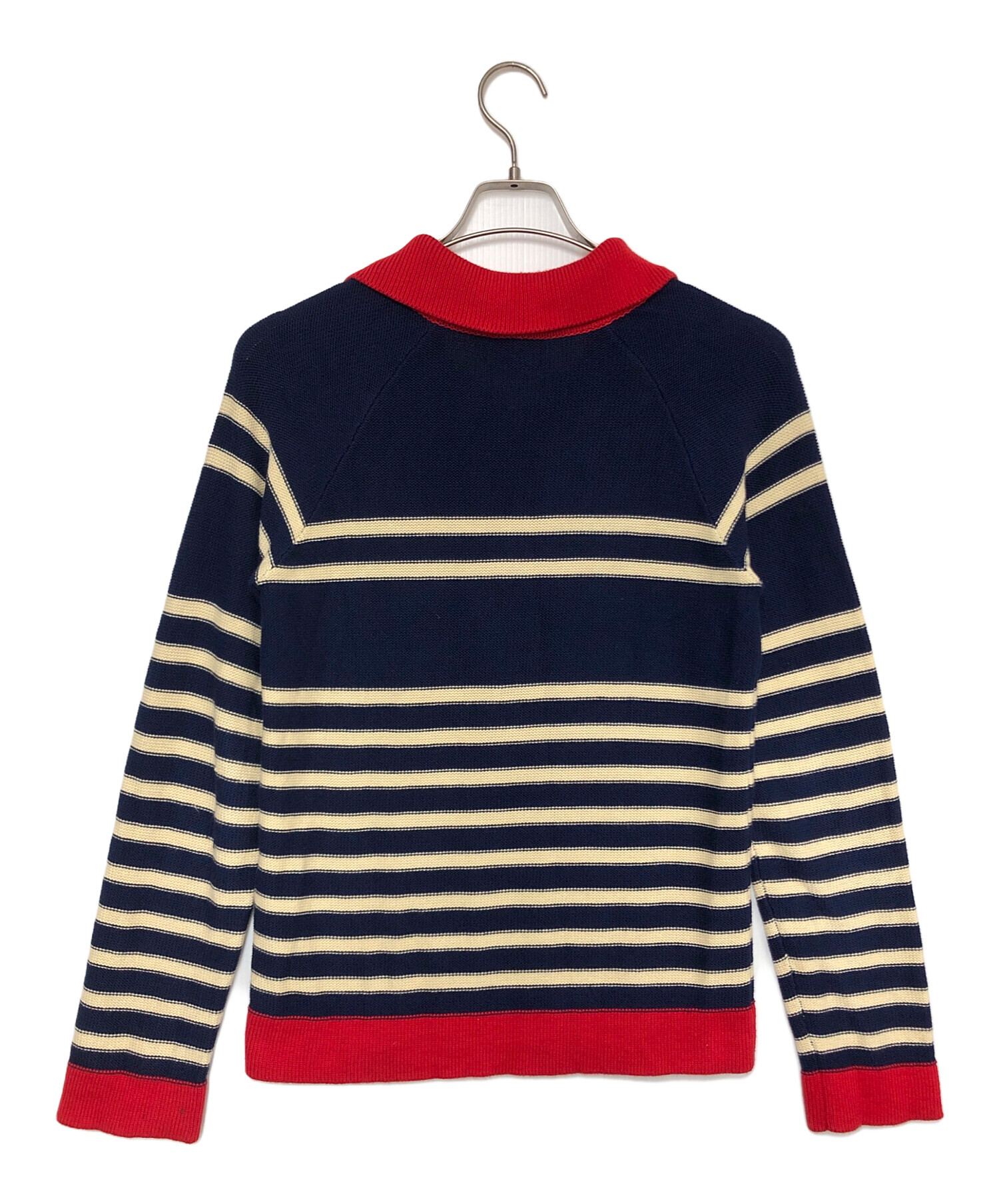 中古・古着通販】GUCCI (グッチ) 厚手ニット ネイビー×アイボリー 