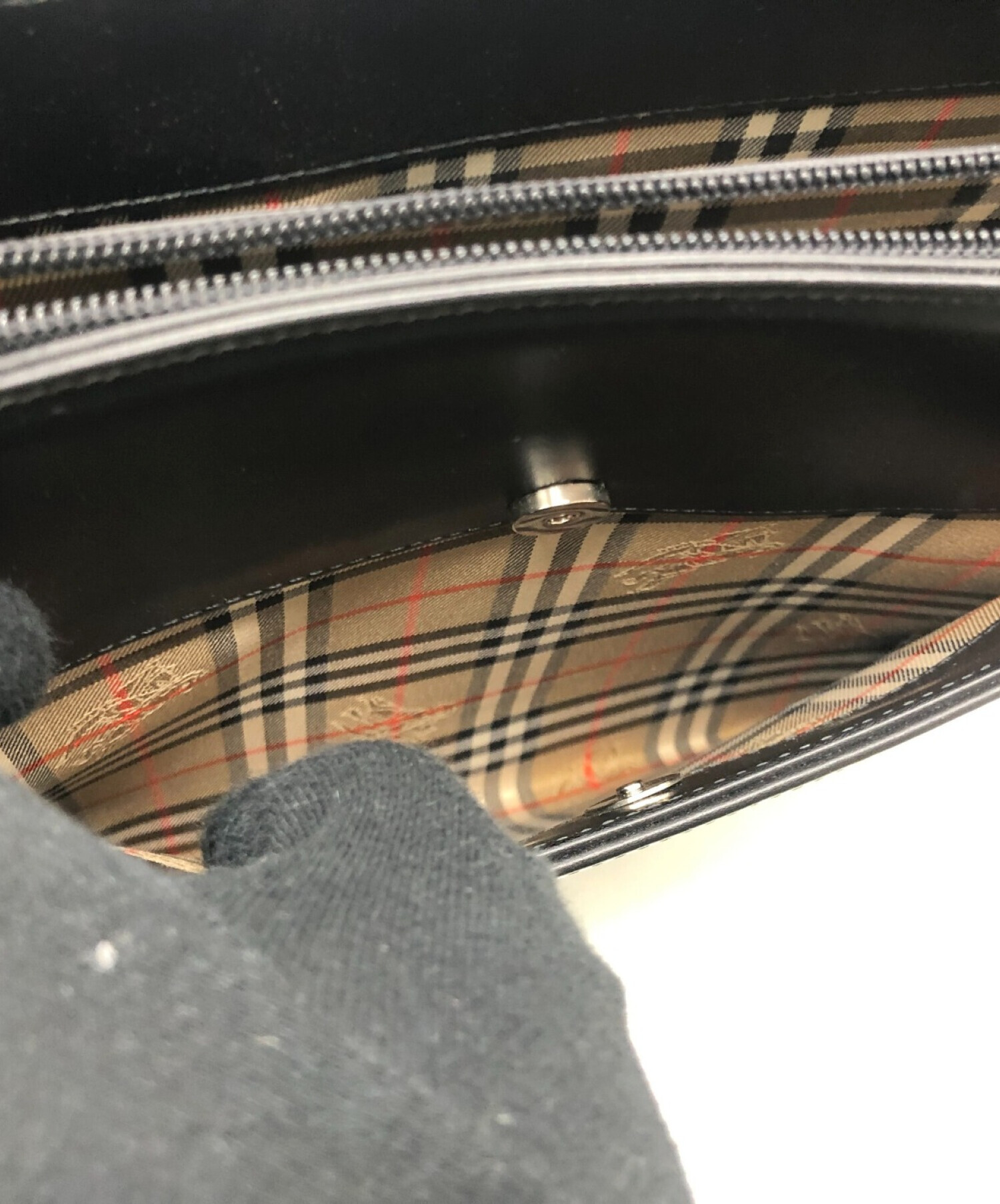 中古・古着通販】BURBERRY (バーバリー) ハンドバッグ ブラック