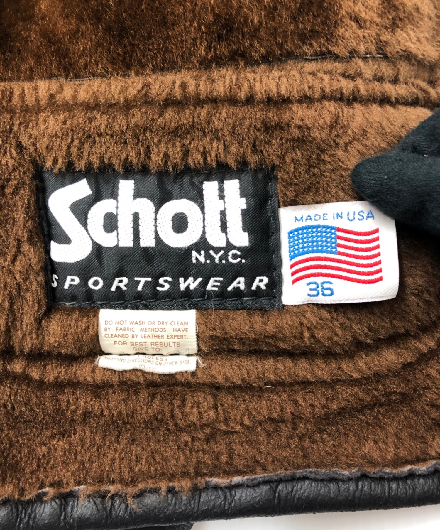 中古・古着通販】Schott (ショット) ムートンジャケット ブラック
