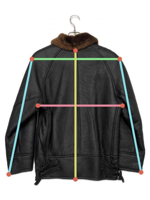 Schott ブラック ムートンジャケット L 中古・古着通販】Schott (ショット) ムートンジャケット ブラック