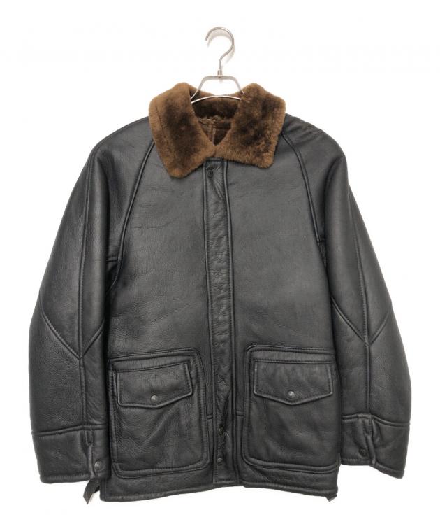 中古・古着通販】Schott (ショット) ムートンジャケット ブラック 中古・古着通販】Schott (ショット) ムートンジャケット ブラック