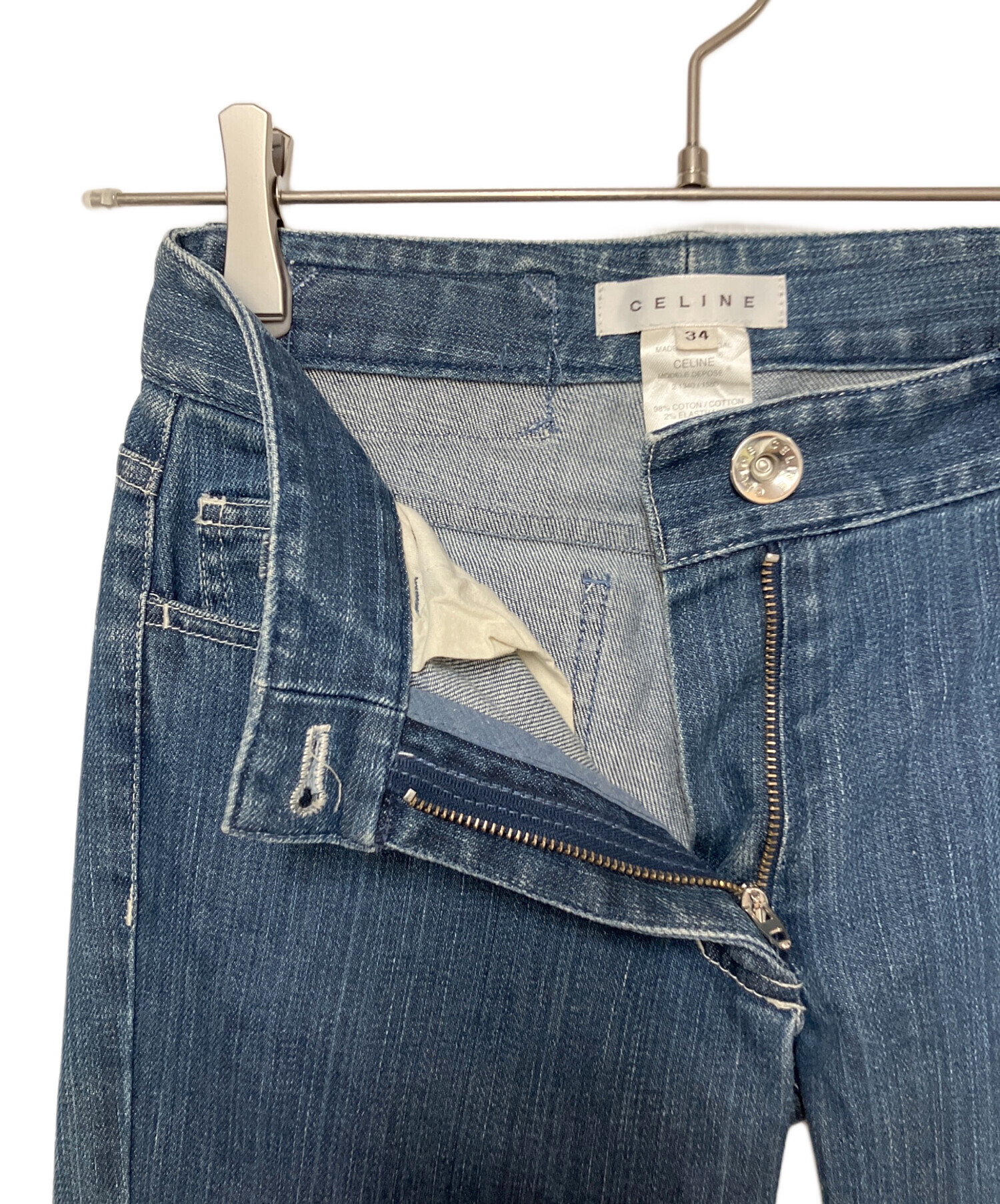 中古・古着通販】CELINE (セリーヌ) フレアデニムパンツ ブルー サイズ
