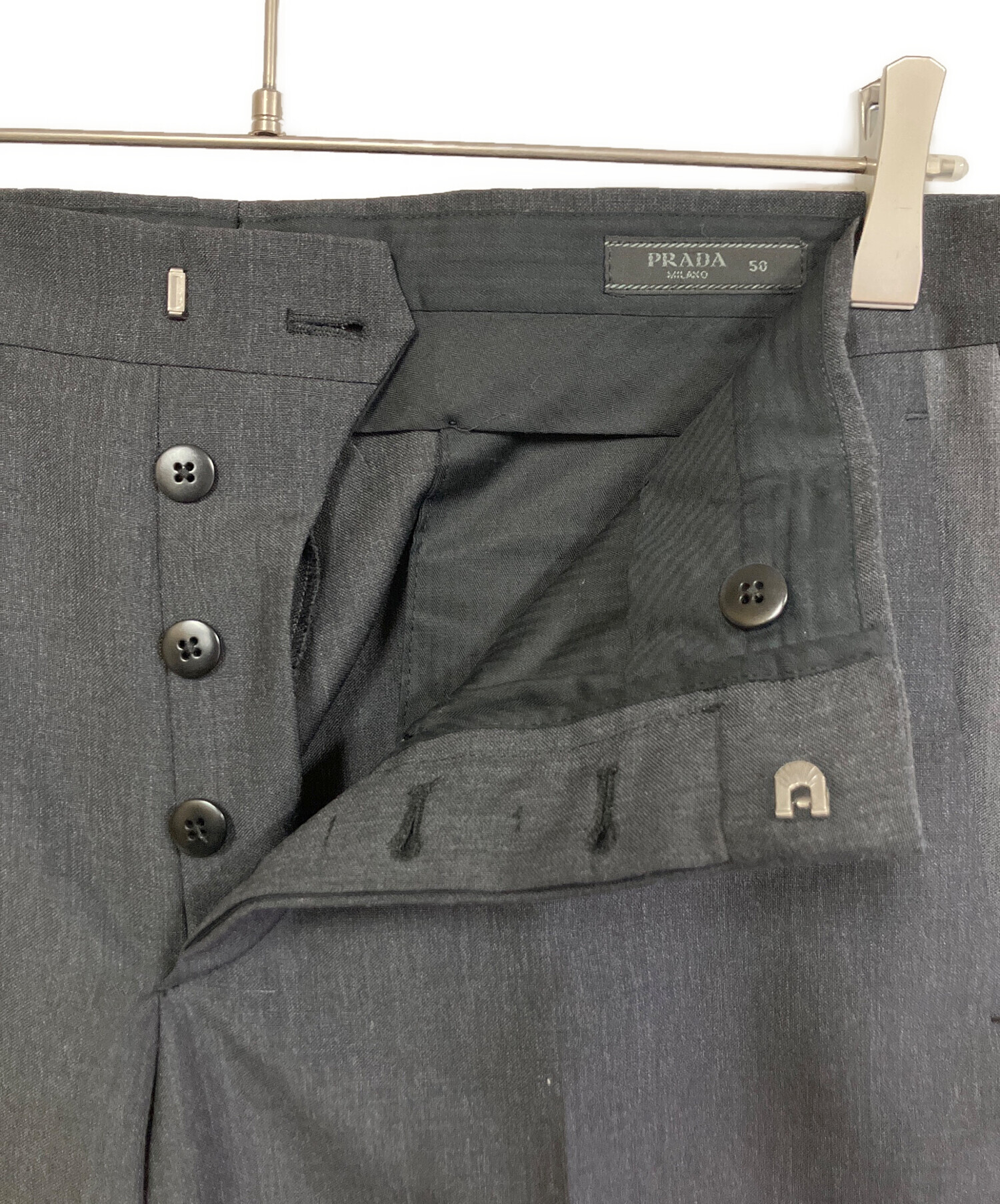 中古・古着通販】PRADA (プラダ) スラックス グレー サイズ:SIZE 50（L