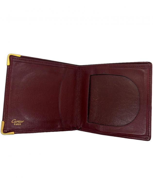 ヴィンテージ◉カルティエ◉ ボルドー /レザー / ゴールド金具 / 入れ Cartier カルティエ 長財布 ボルドー 8 121 レザー ゴールド金具