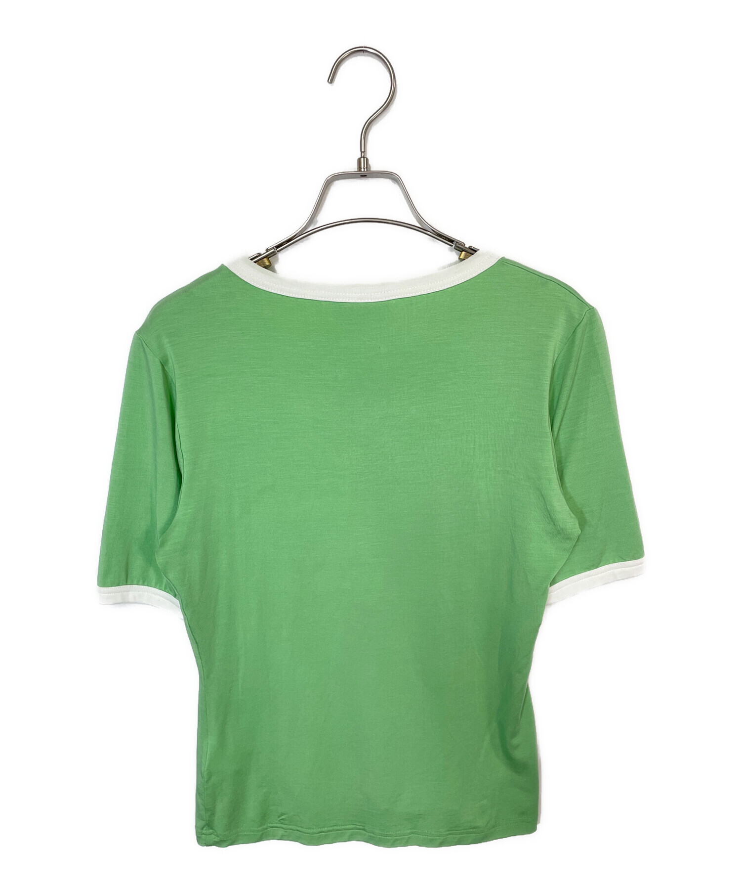 中古・古着通販】Ganni (ガニー) フロントプリントリンガーTシャツ
