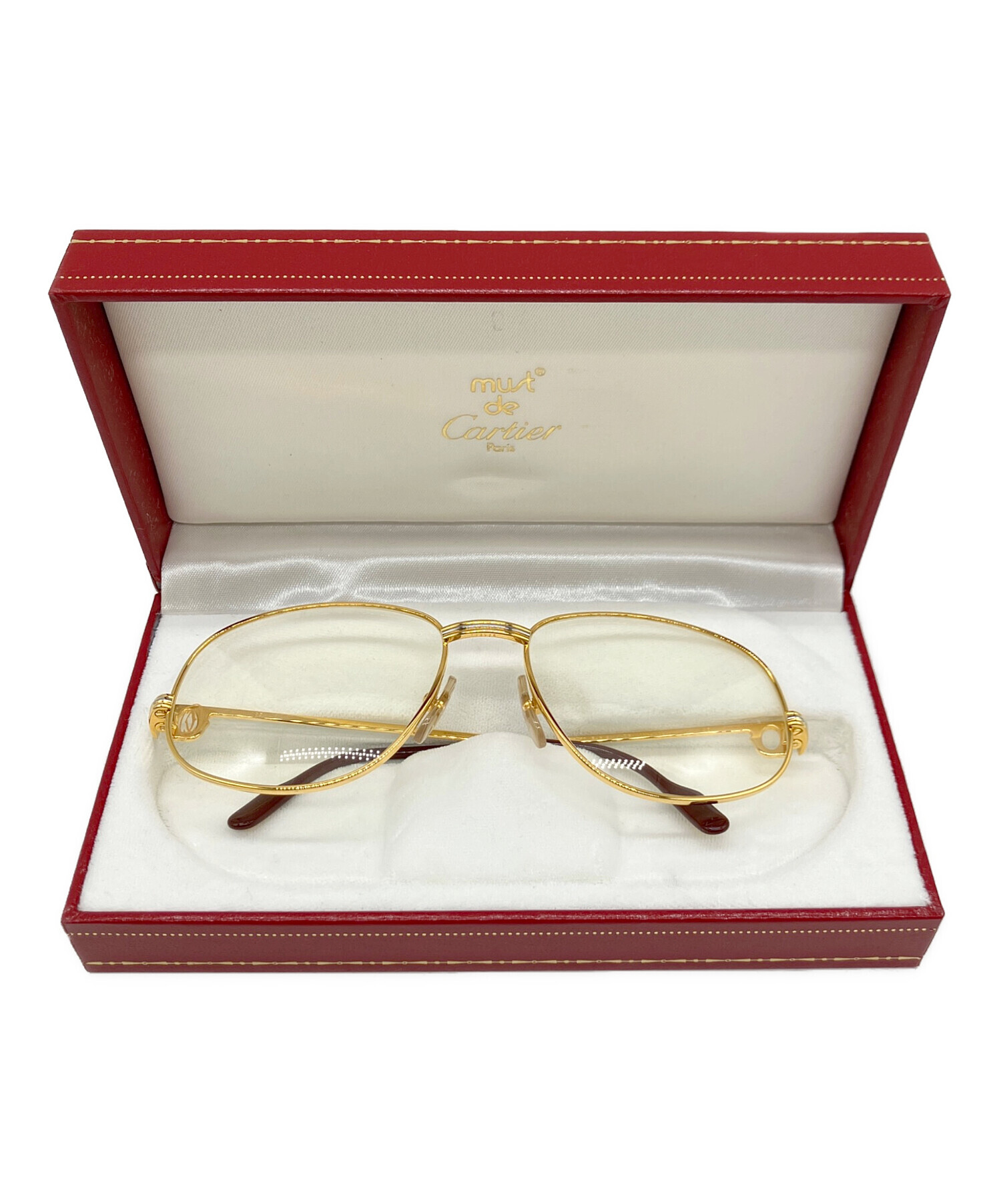 Cartier カルティエ サングラス 52□17 135 ブラック×シルバー