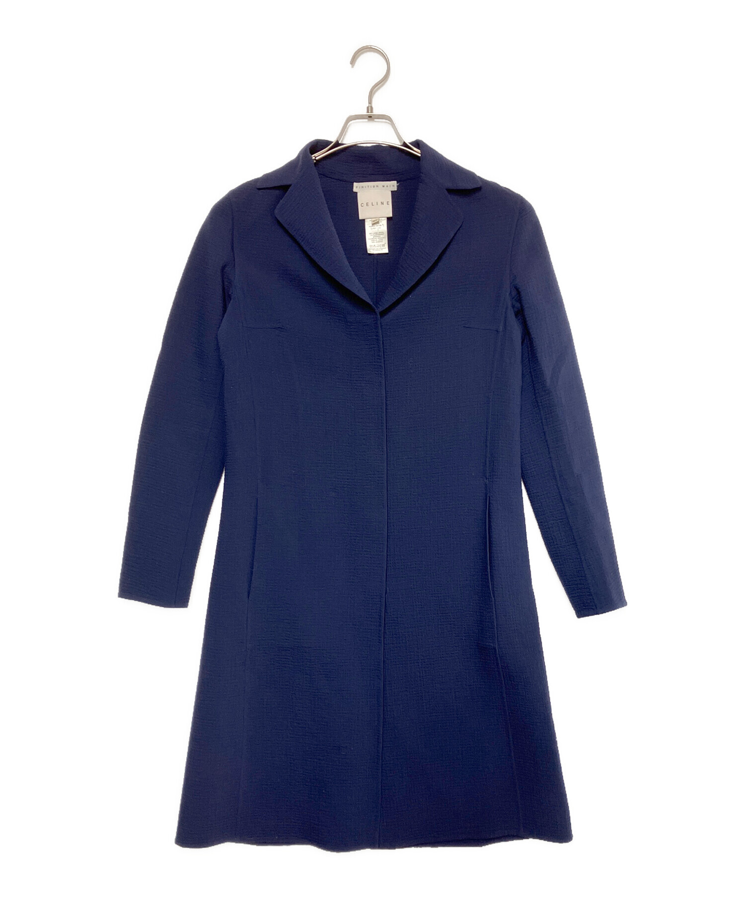 中古・古着通販】CELINE (セリーヌ) ウールコート ネイビー サイズ:M