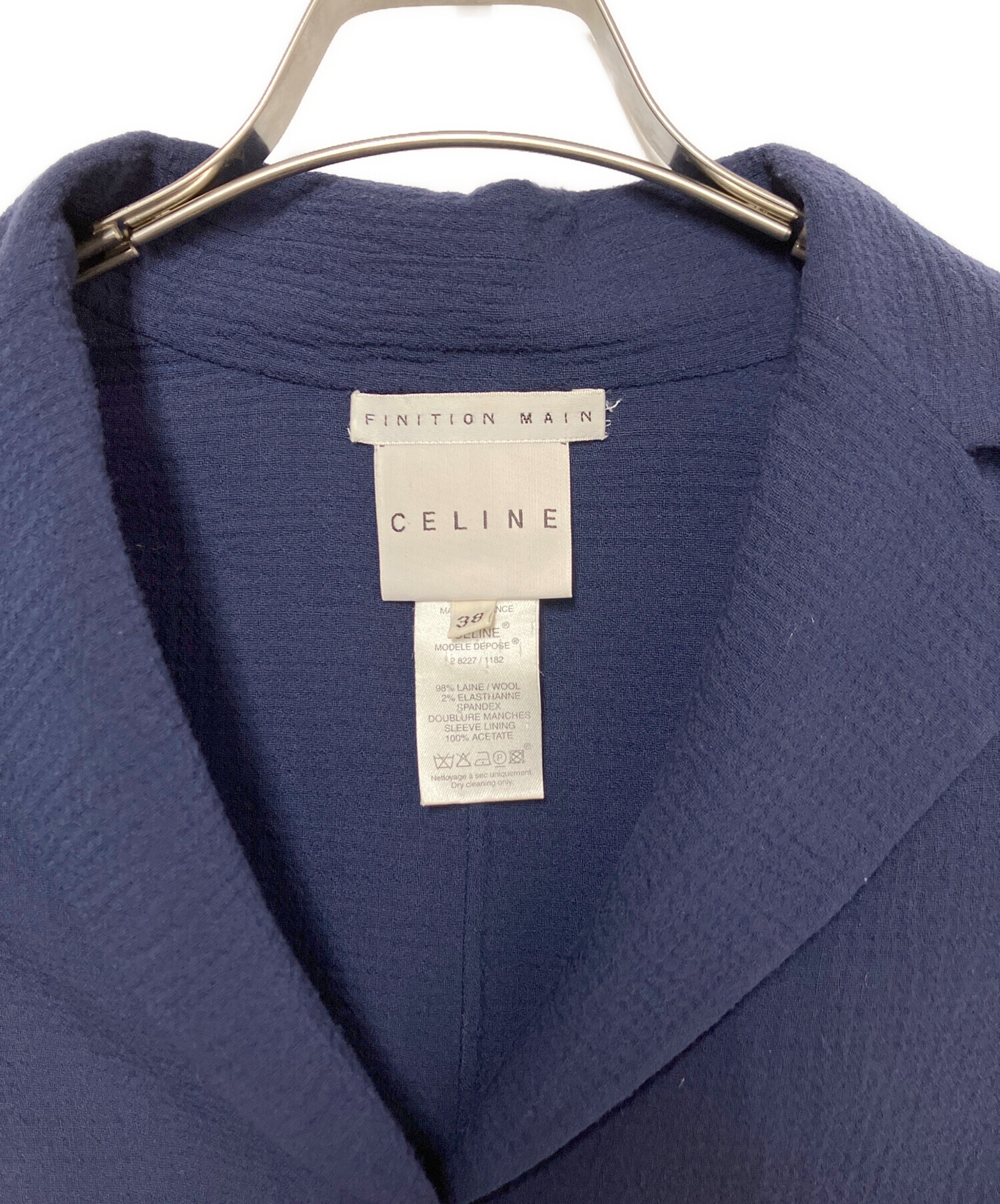 中古・古着通販】CELINE (セリーヌ) ウールコート ネイビー サイズ:M