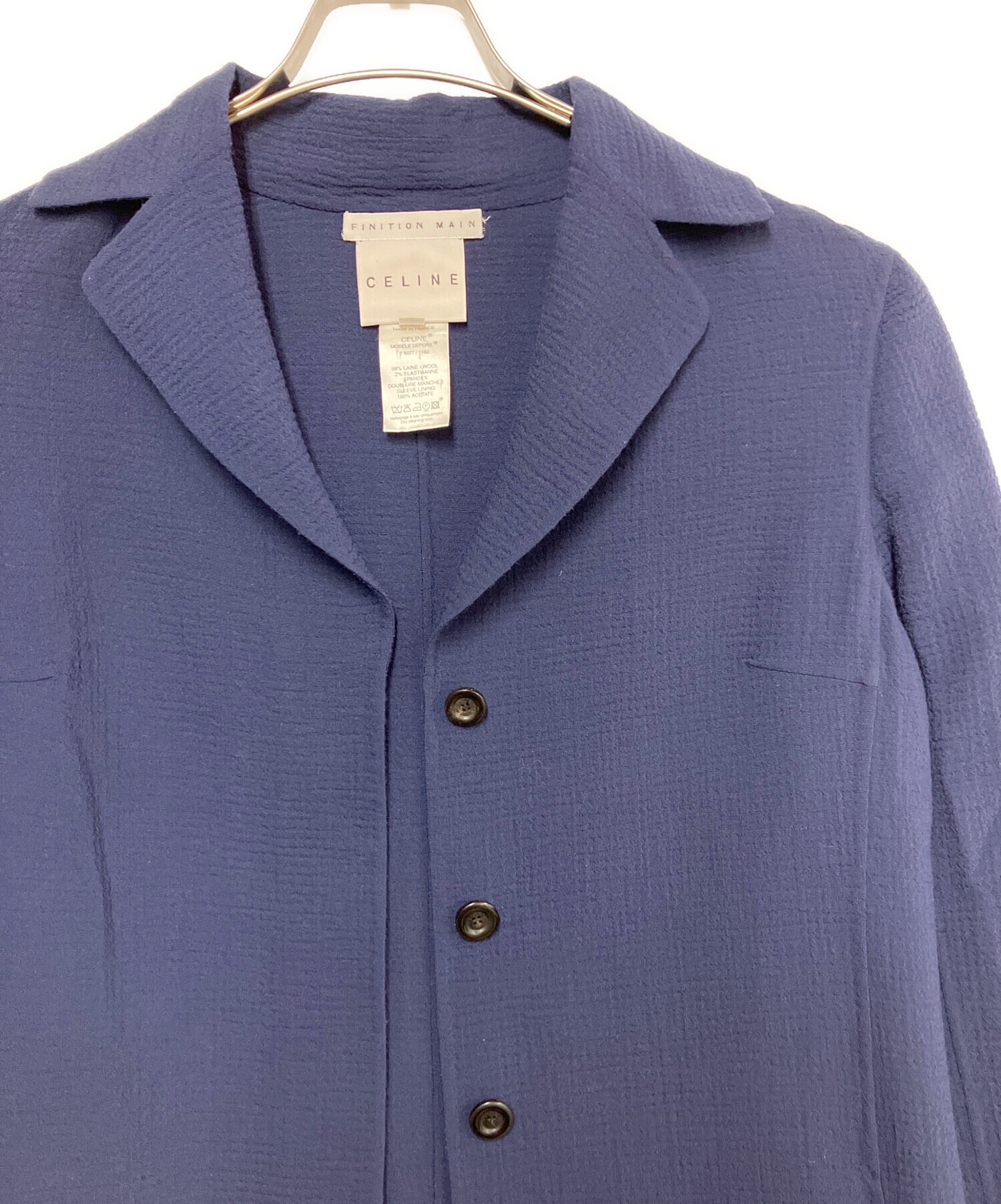 中古・古着通販】CELINE (セリーヌ) ウールコート ネイビー サイズ:M