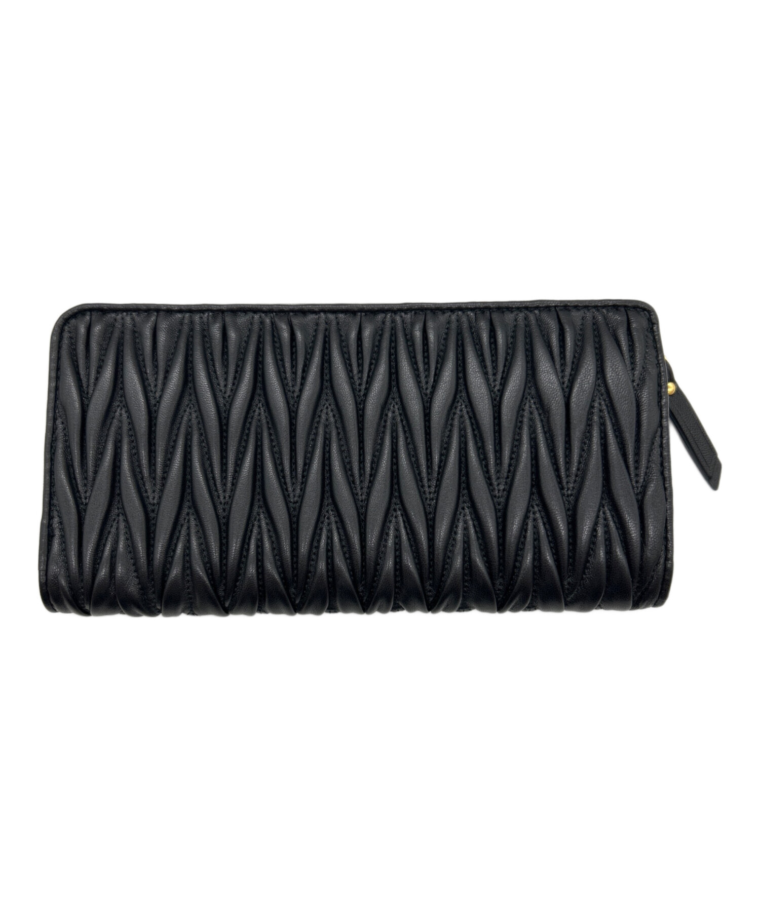 中古・古着通販】MIU MIU (ミュウミュウ) 長財布 ブラック 中古・古着通販】MIU MIU (ミュウミュウ) 長財布 ブラック