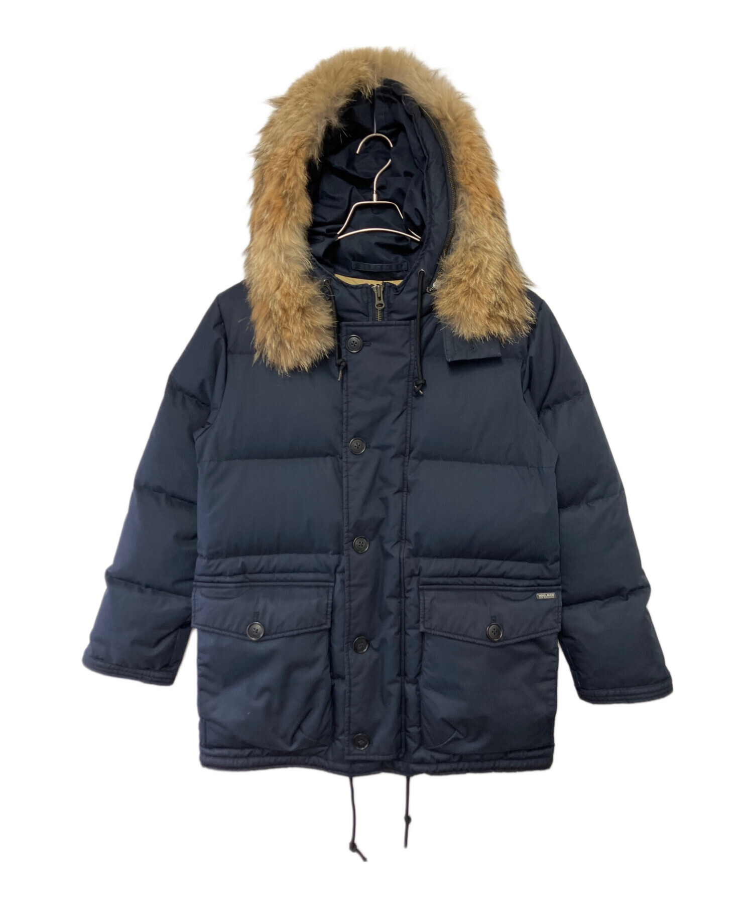 WOOLRICH ネイビー ダウンジャケット ファー付き　XS 中古・古着通販】WOOLRICH (ウールリッチ) ダウンジャケット ネイビー