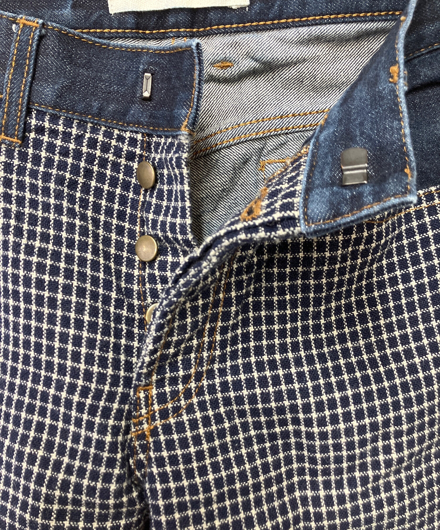 未使用　マルニ　ペインター　デニム　パンツ　サイズ31 中古・古着通販】MARNI (マルニ) チェック切替デニムパンツ インディゴ