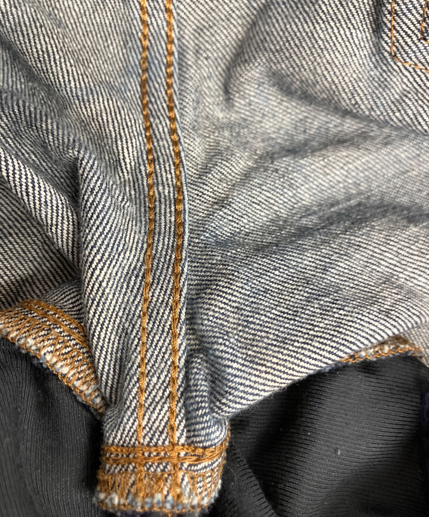 中古・古着通販】MARNI (マルニ) チェック切替デニムパンツ インディゴ