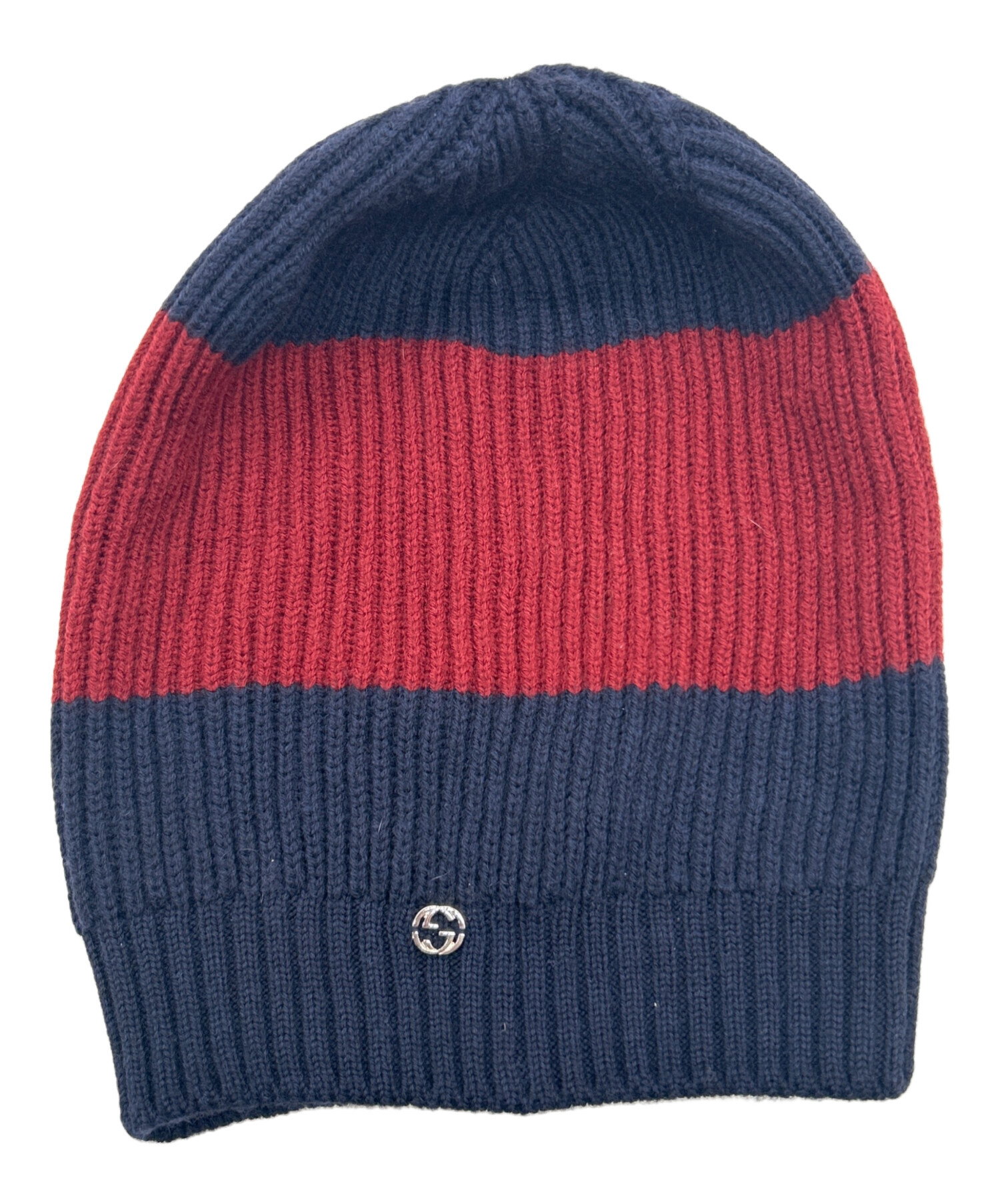 中古・古着通販】GUCCI (グッチ) ニット帽 ネイビー×レッド｜ブランド