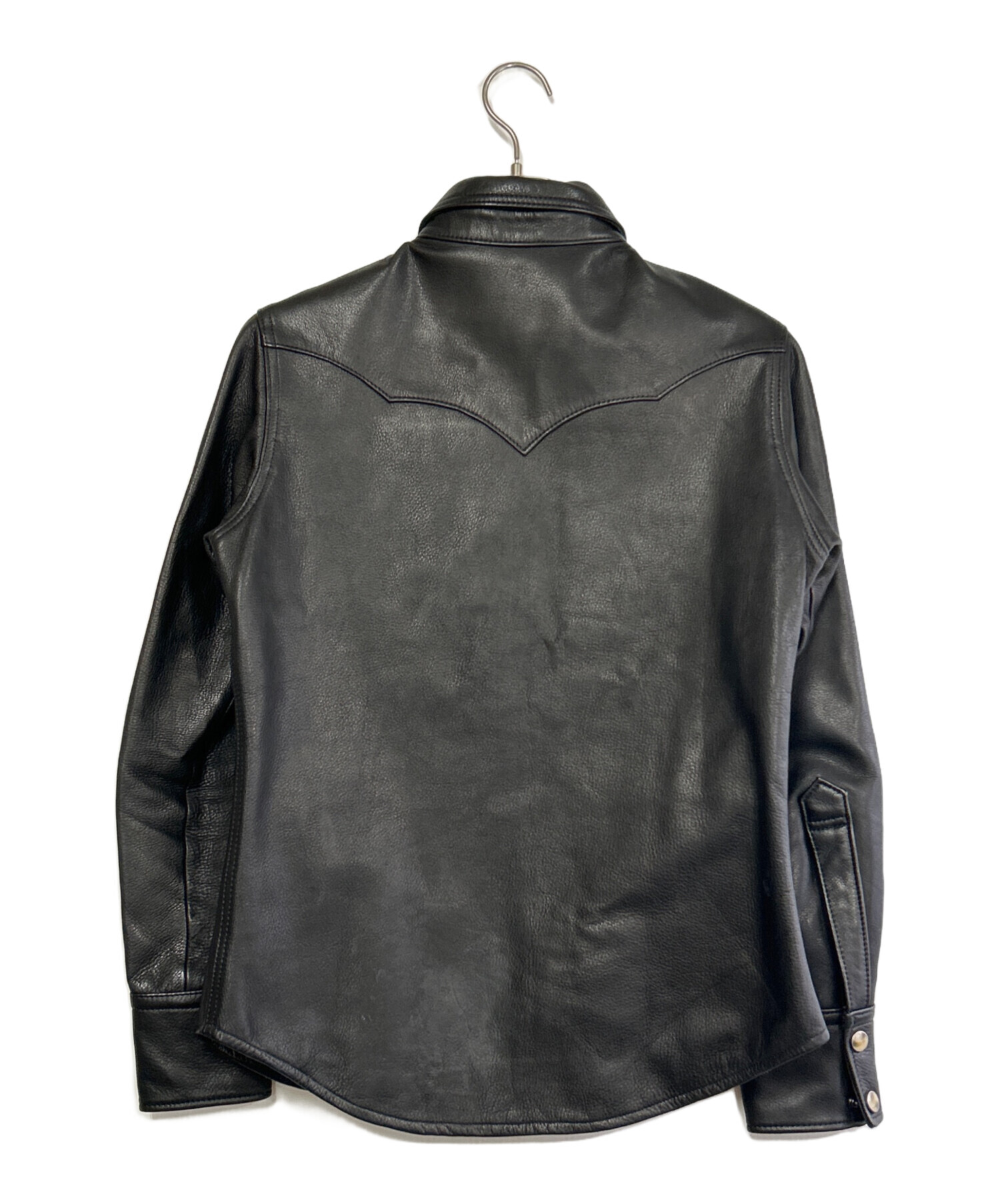 中古・古着通販】Y'2LEATHER (ワイツーレザー) レザーシャツ ブラック
