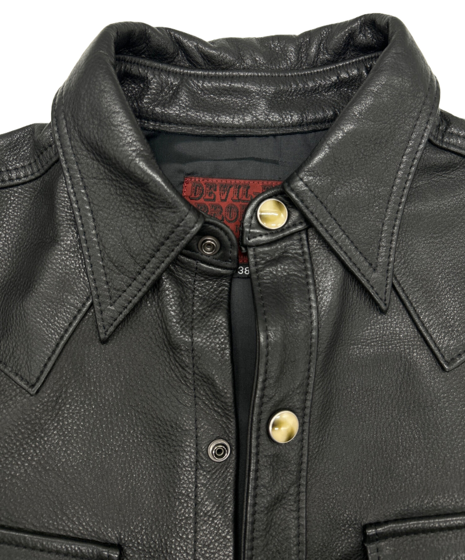 中古・古着通販】Y'2LEATHER (ワイツーレザー) レザーシャツ ブラック