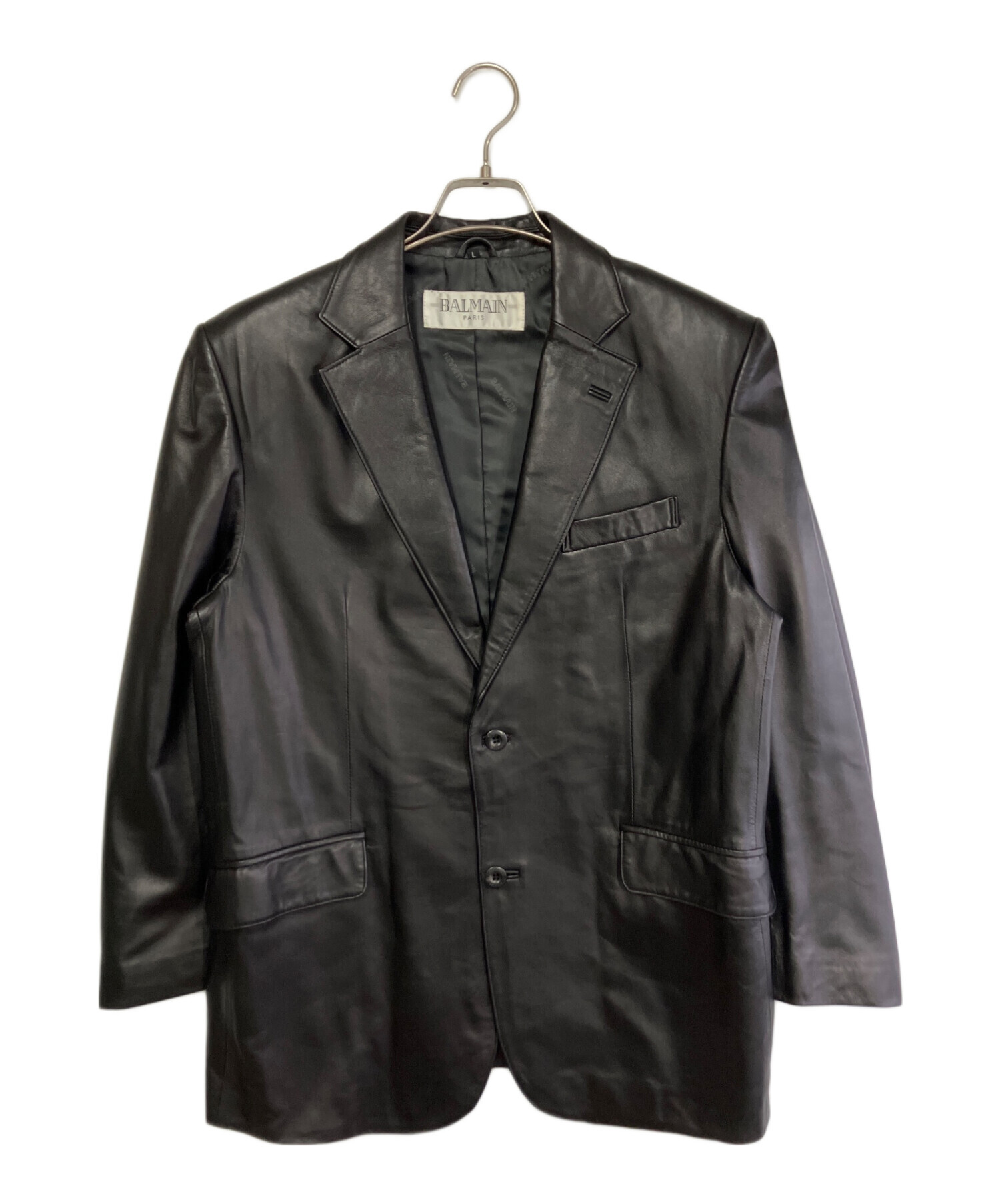 中古・古着通販】BALMAIN (バルマン) レザージャケット ブラック