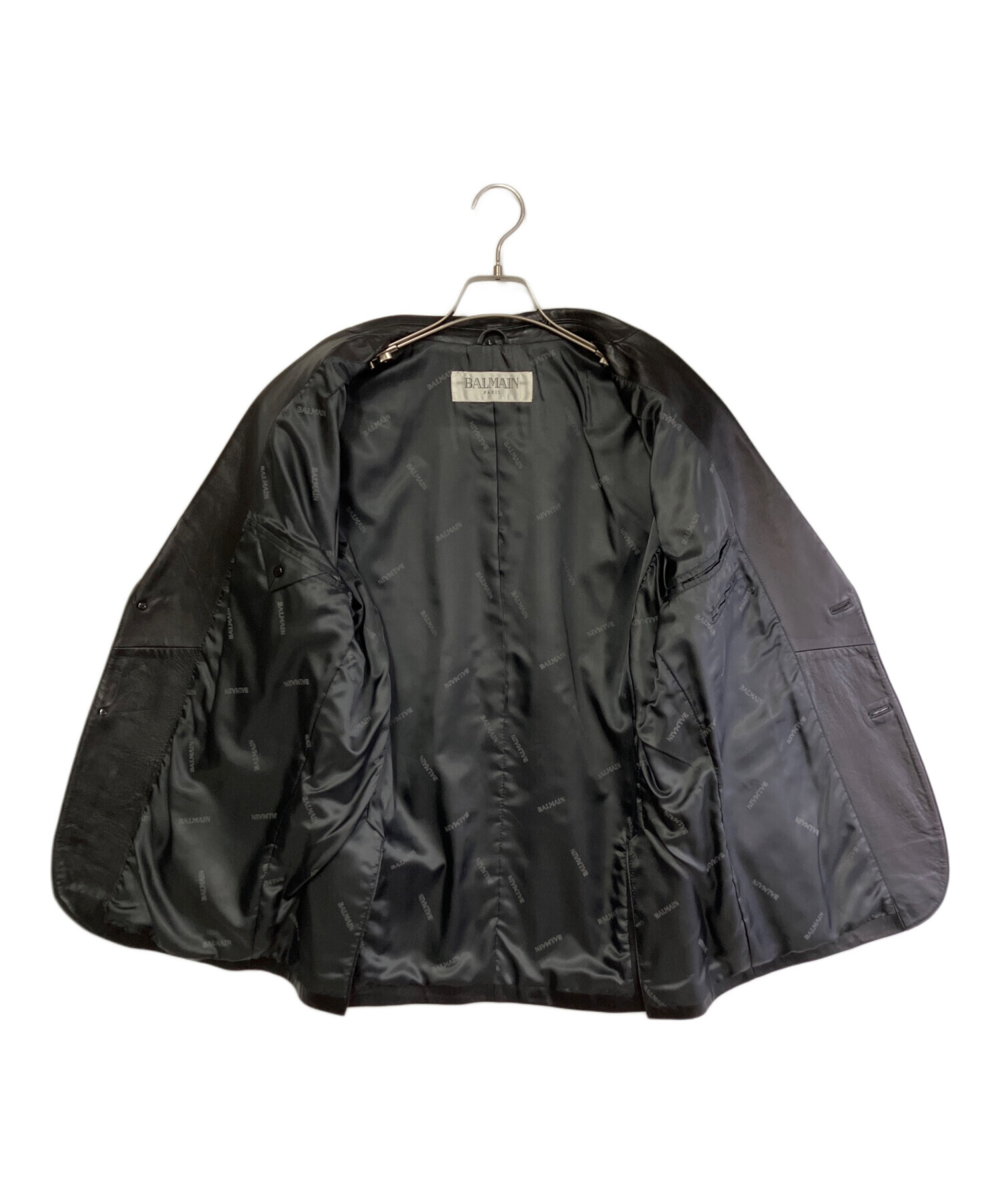 中古・古着通販】BALMAIN (バルマン) レザージャケット ブラック