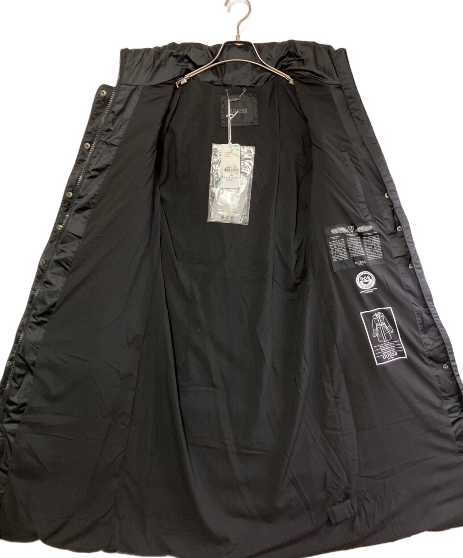 中古・古着通販】GUESS (ゲス) ダウンコート ブラック サイズ:XS 未