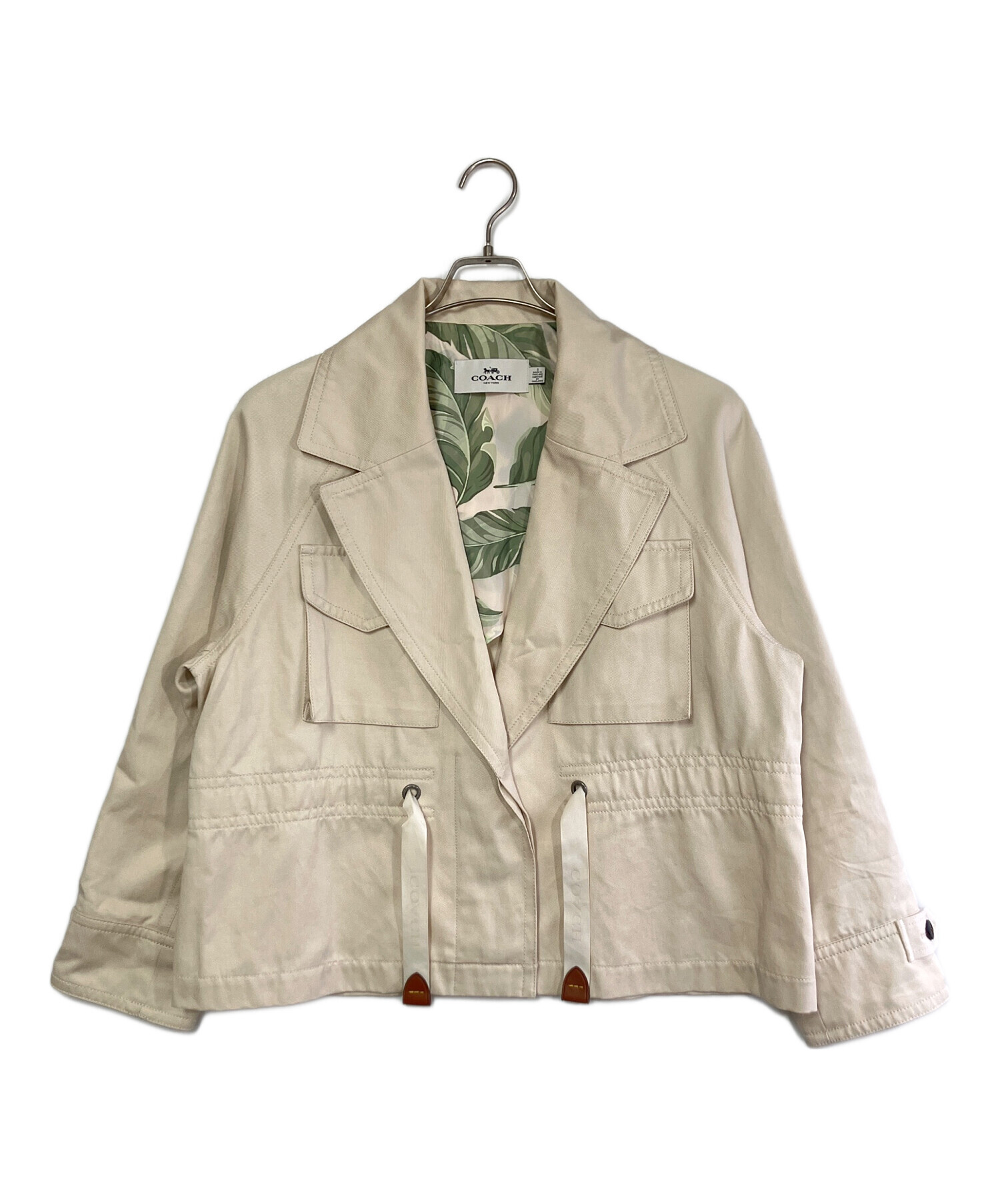 中古・古着通販】COACH (コーチ) ショートトレンチコート アイボリー 