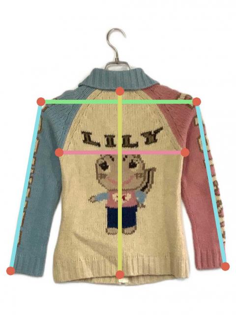 未使用品　ヒステリックグラマー　リリーラグラン袖ロゴカウチンニットジャケット 中古・古着通販】Hysteric Glamour (ヒステリックグラマー) LILY