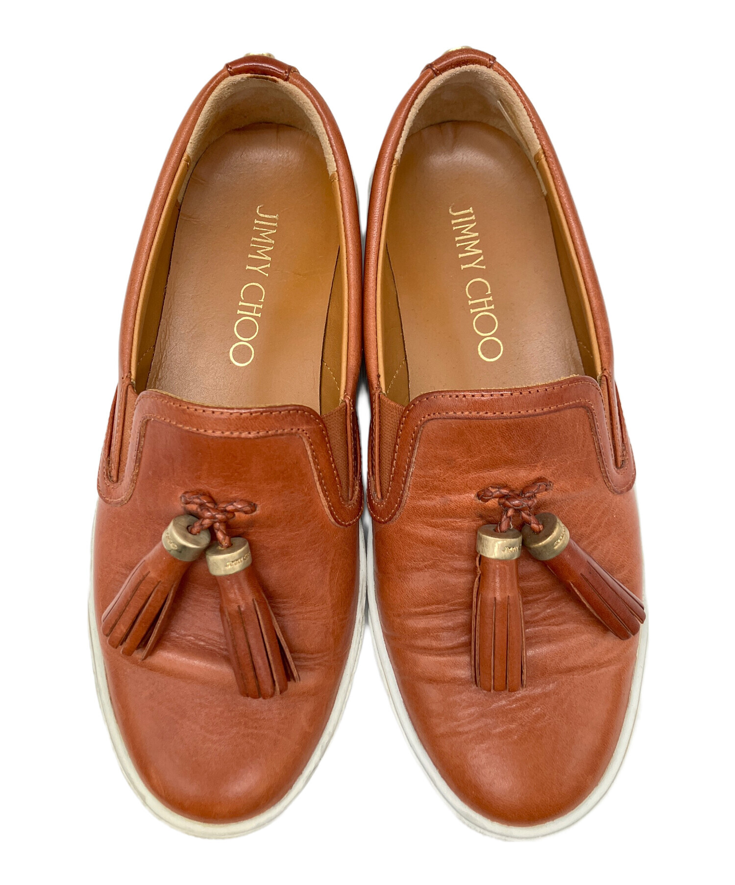 JIMMY CHOO ブラウン パンプス 中古・古着通販】JIMMY CHOO (ジミーチュウ) フラットパンプス