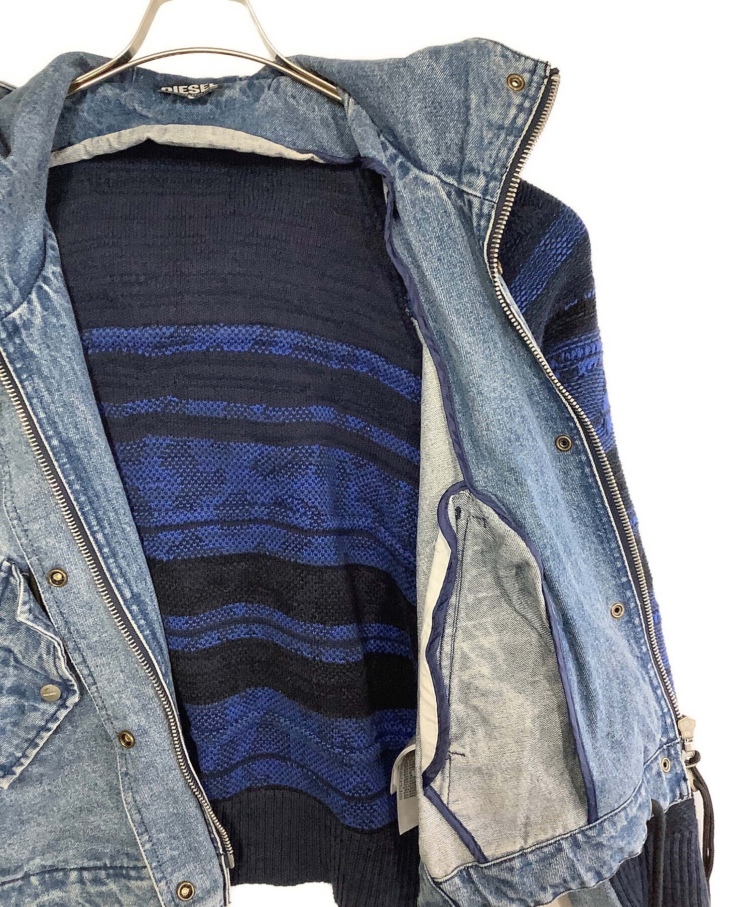 中古・古着通販】DIESEL (ディーゼル) ニットデニムジャケット