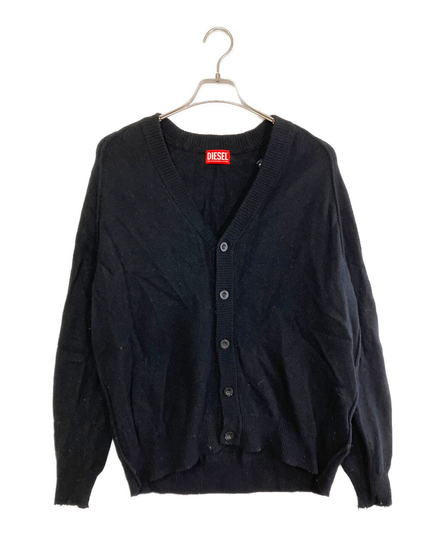 中古・古着通販】DIESEL (ディーゼル) 薄手カーディガン ブラック