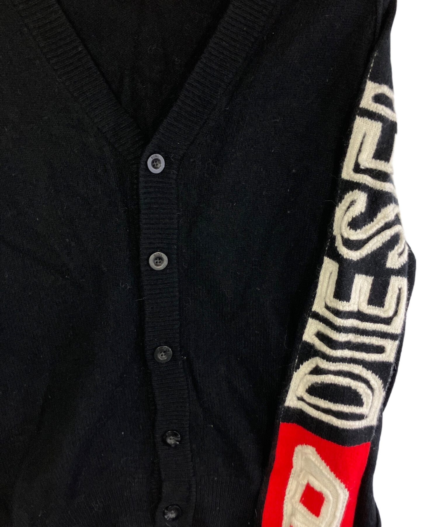 中古・古着通販】DIESEL (ディーゼル) 薄手カーディガン ブラック