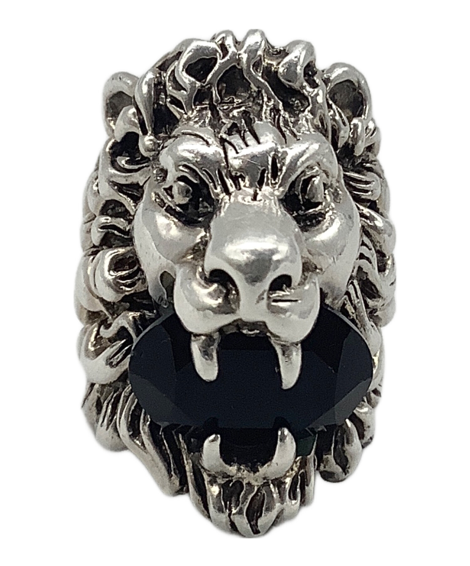 Gucci ライオンヘッド リング ブラック Size 19 中古・古着通販】GUCCI (グッチ) ライオンヘッドリング シルバー